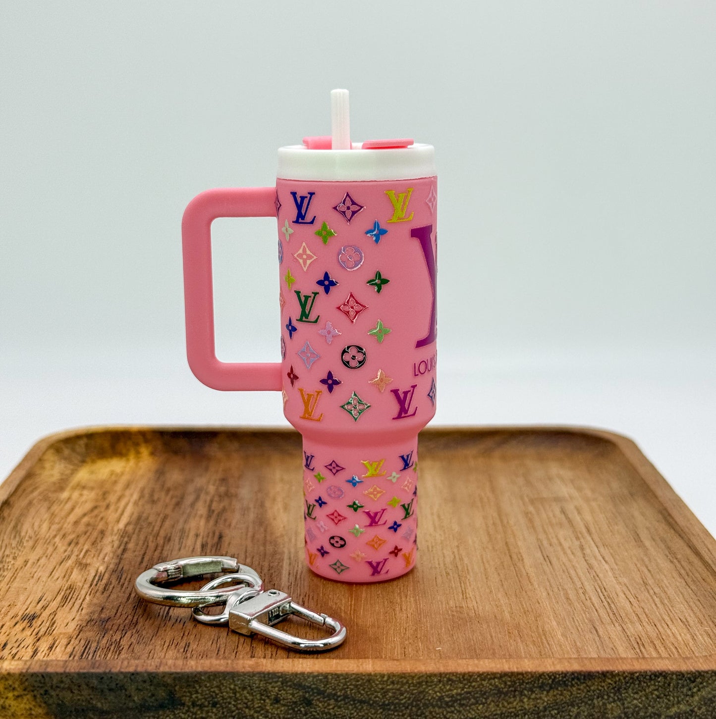 Designer Lipstick Holder Tumbler Cup Key Chain- LV, CC
