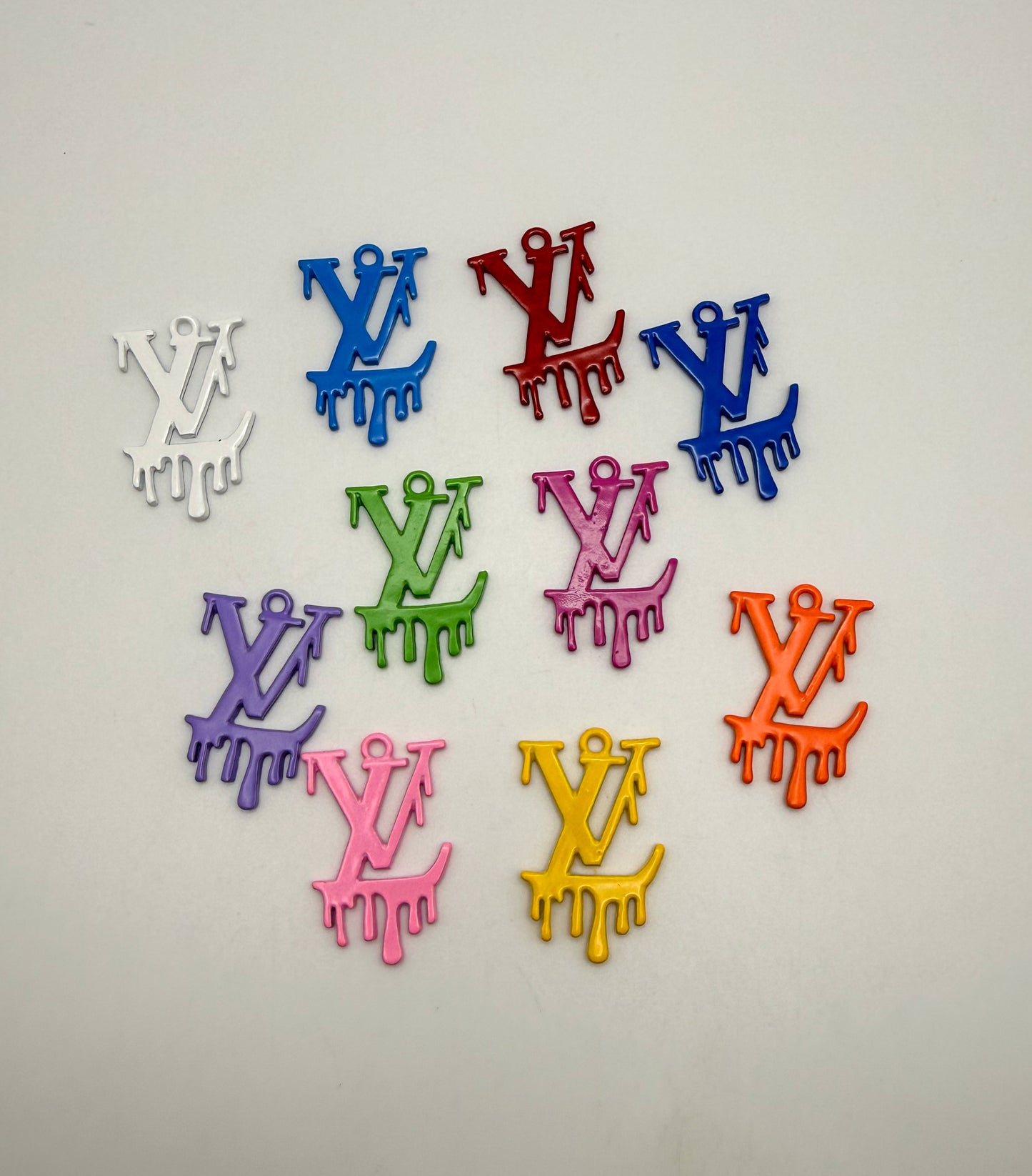 Dripping LV Designer Colorful Enamel Metal DIY Charms