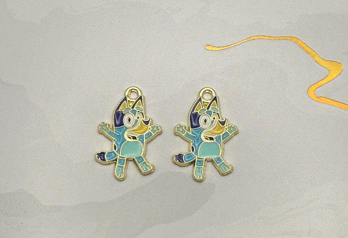 Bluey DIY Gold Metal Charms