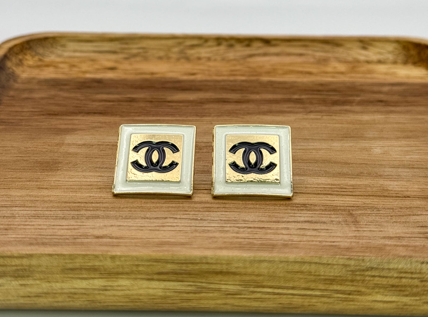 CC Shaped Stud Earrings