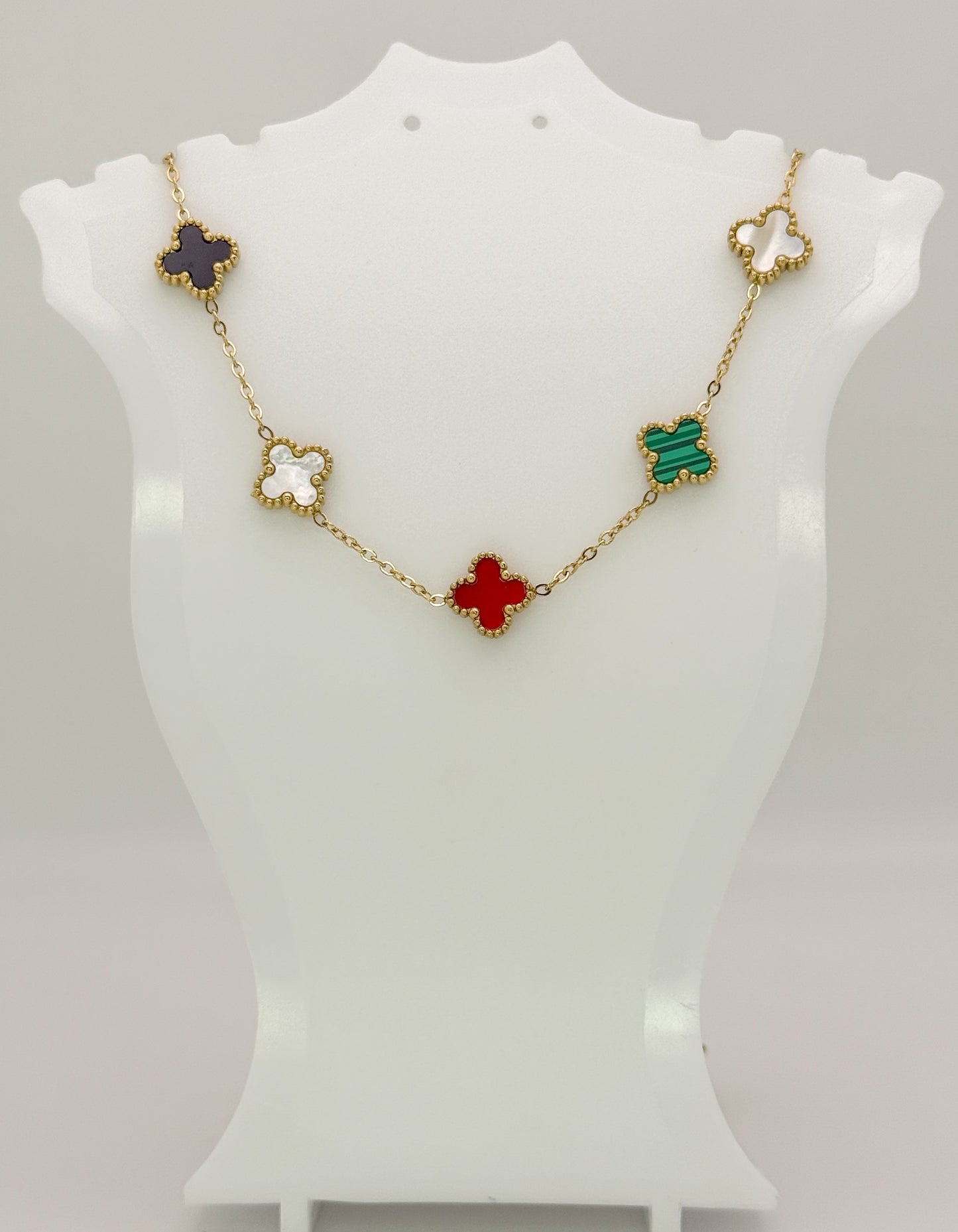 LV Multi Clover Gold Stainless Steel Adjustable Necklace