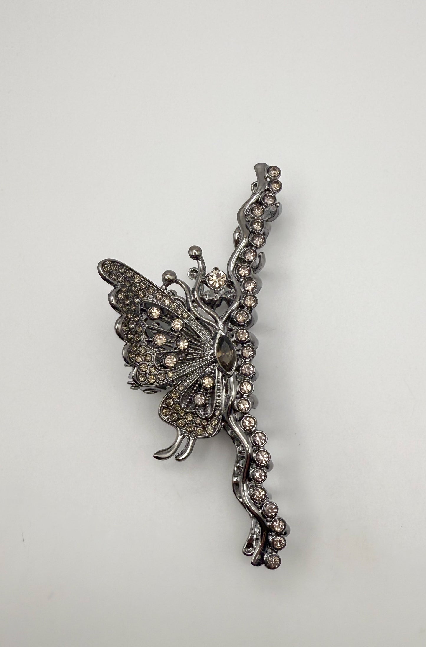 Large Black Butterfly Metal Claw Hair Clip