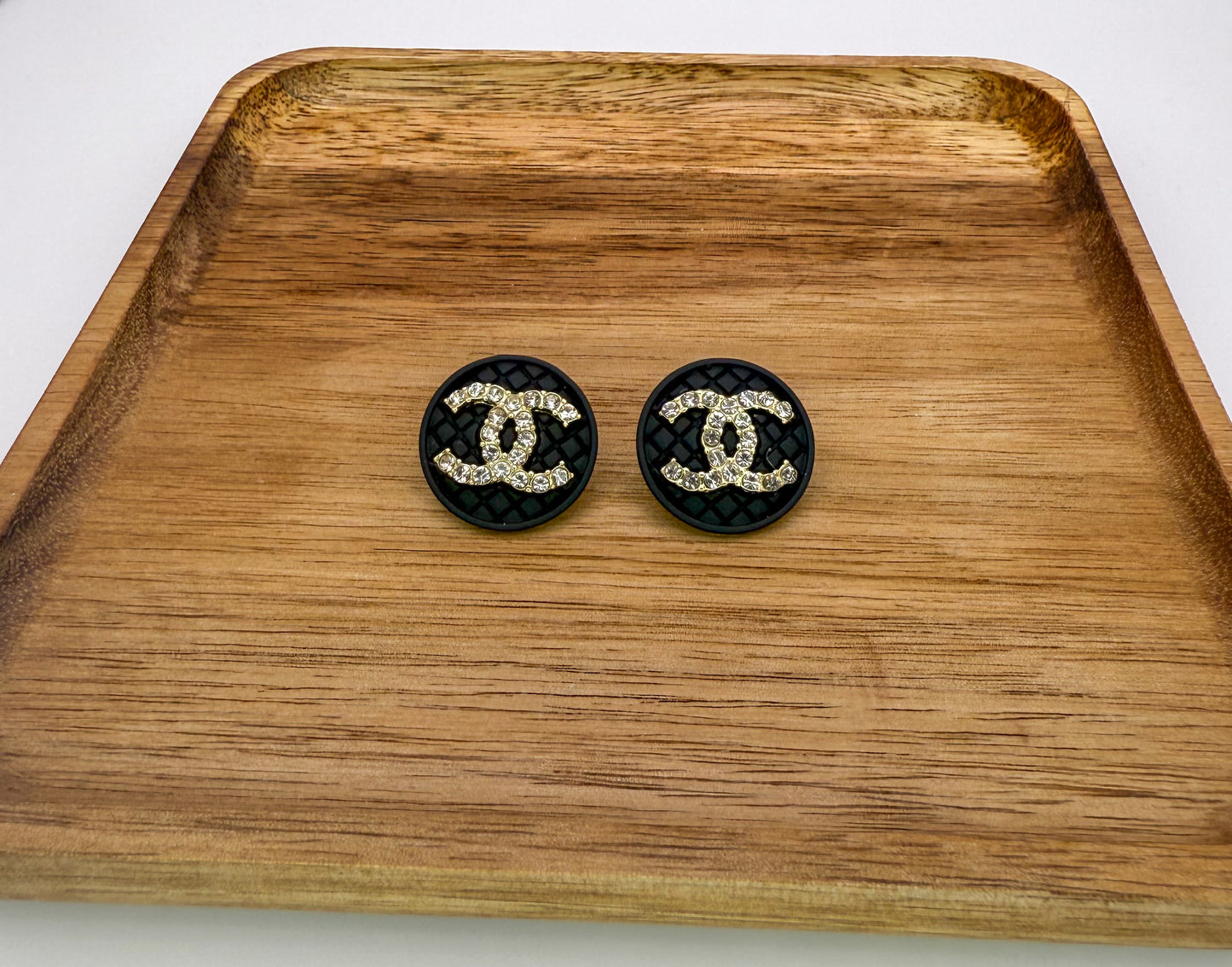 CC Shaped Stud Earrings