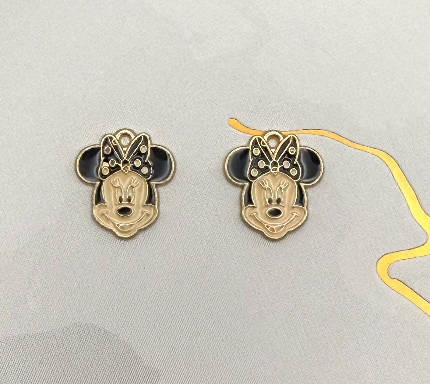 Gold Minnie Head DIY Metal Charms
