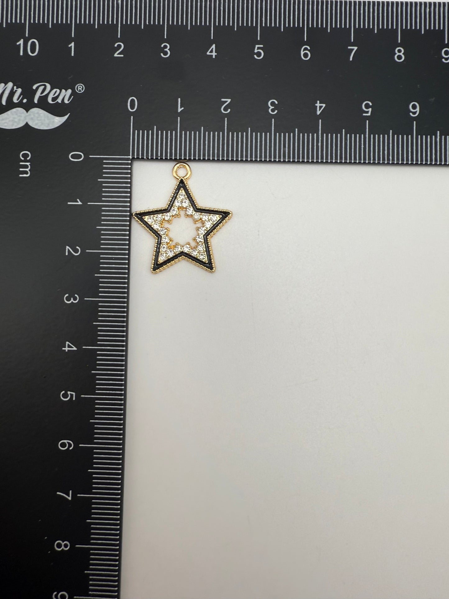 Gold & Black Bling Star DIY Charms