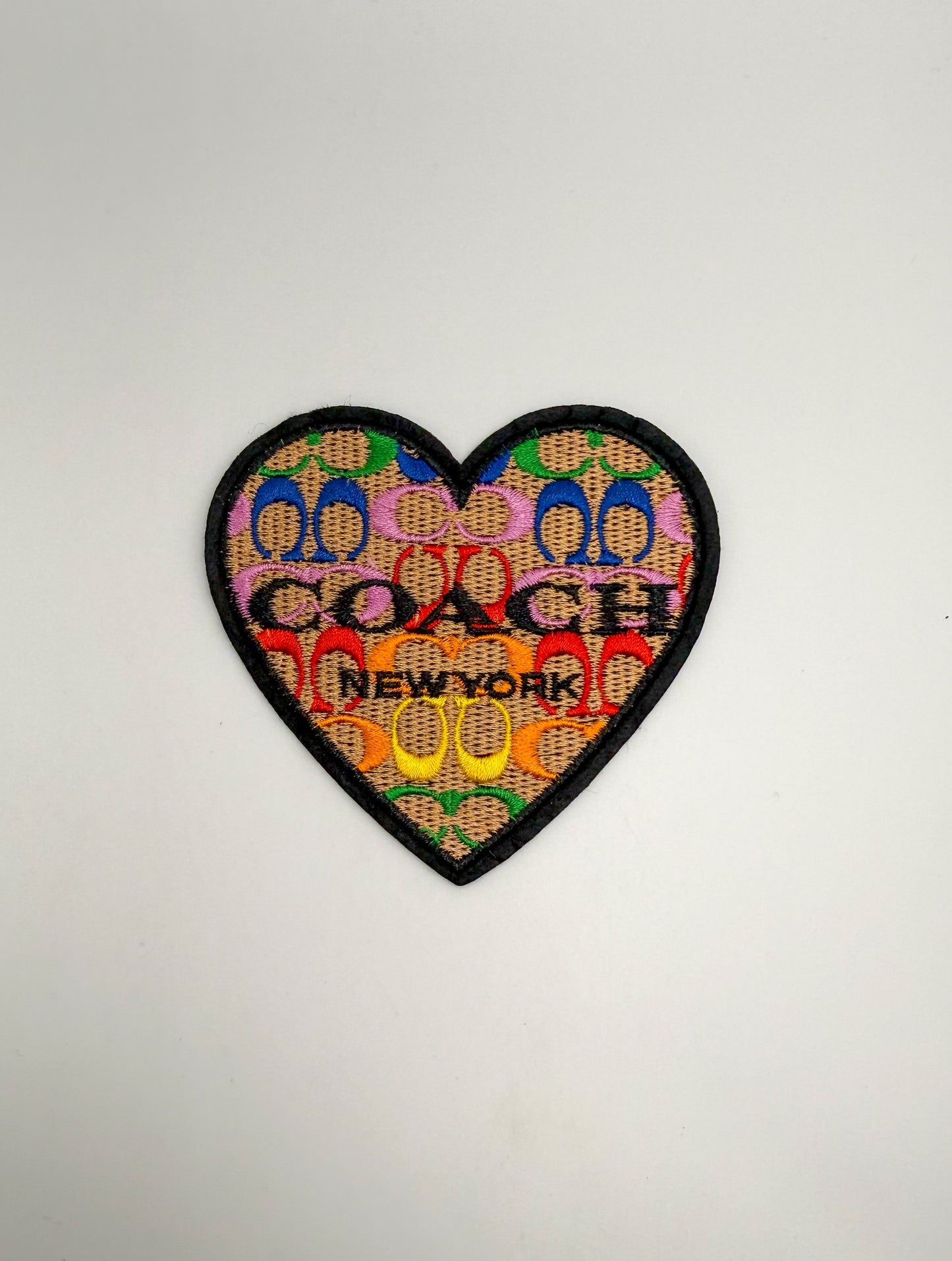 Coach Colorful Heart DIY Glue Sew On Fabric Patch