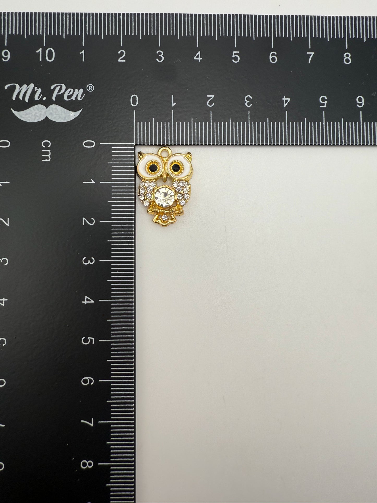 Sparkling Gold Owl DIY Metal Charm