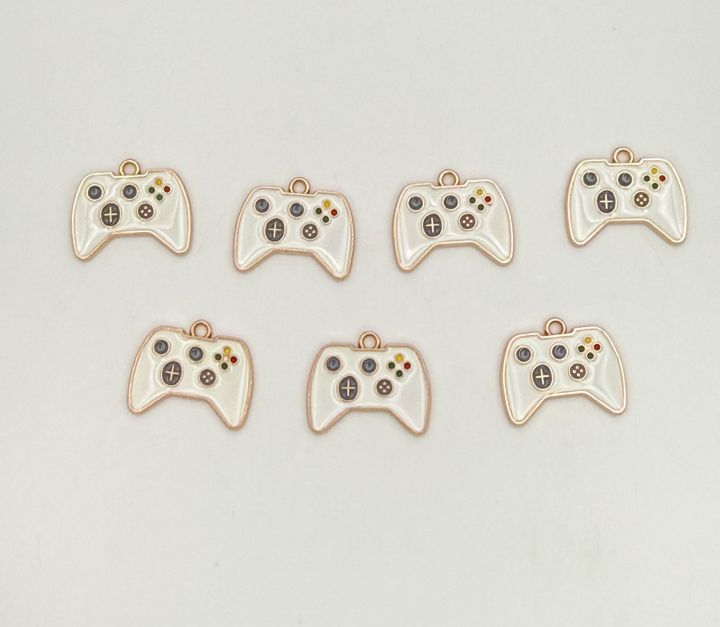 White Xbox Game Controller Gold DIY Charms
