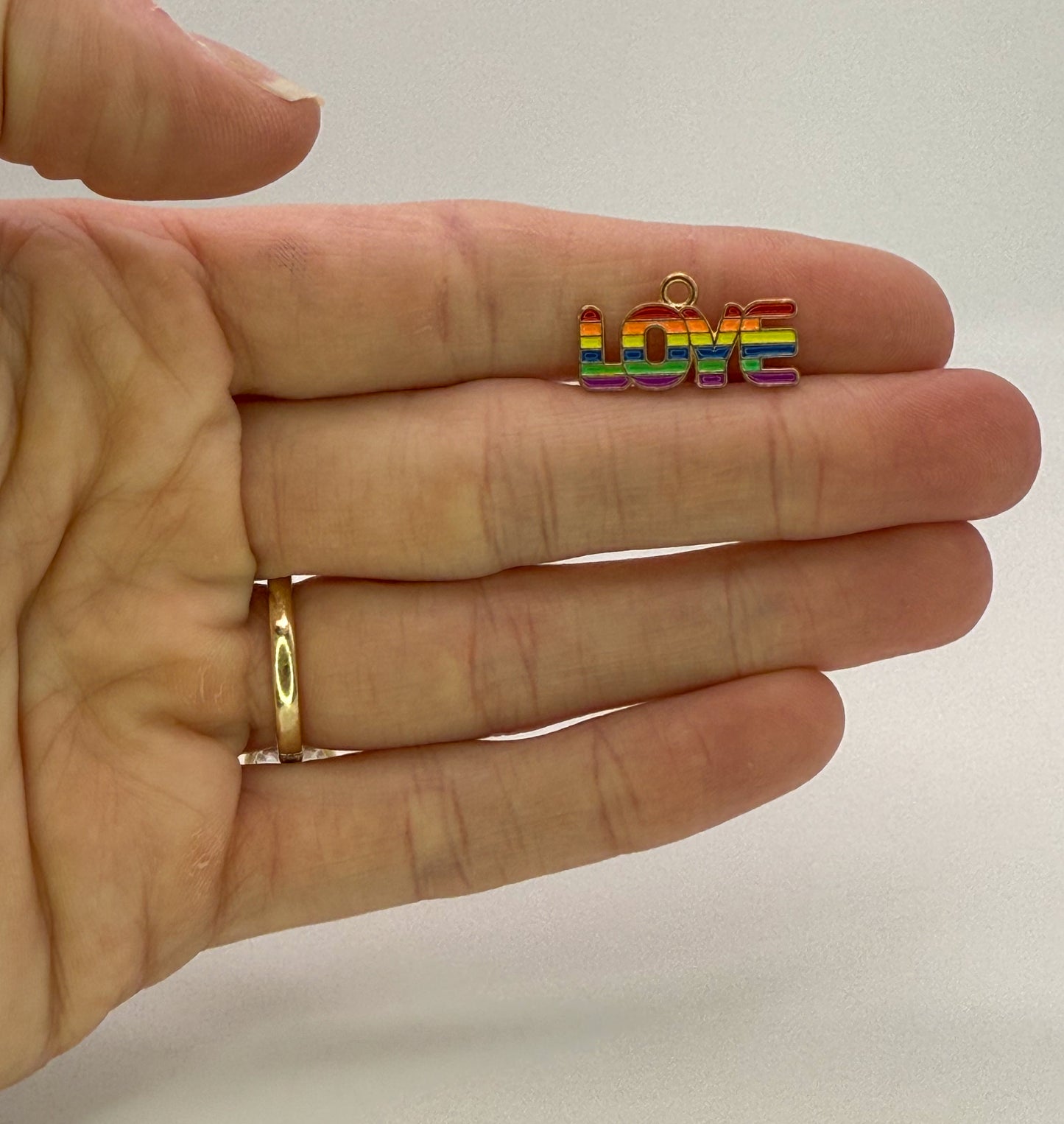 Colorful LOVE DIY Gold Metal Charms