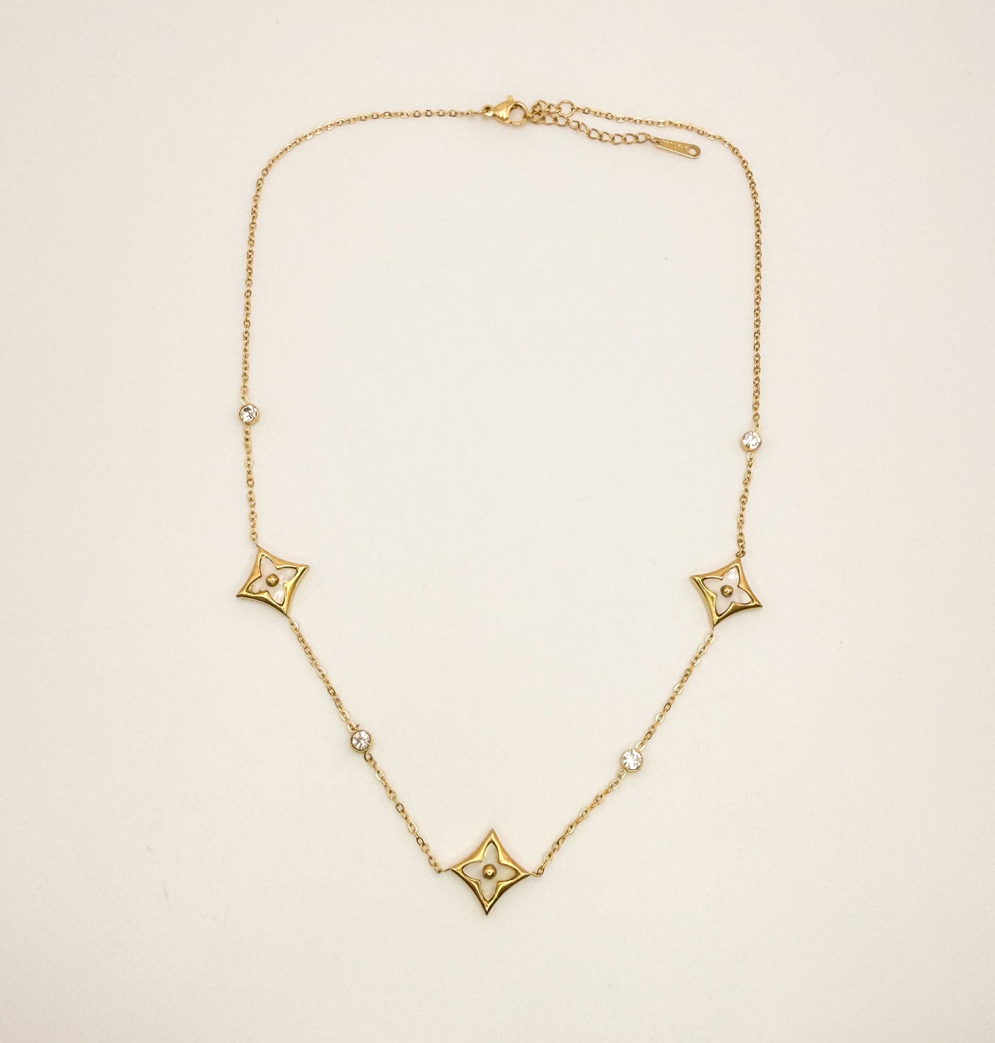 LV Logo Designer Gold Stainless Steel Necklace