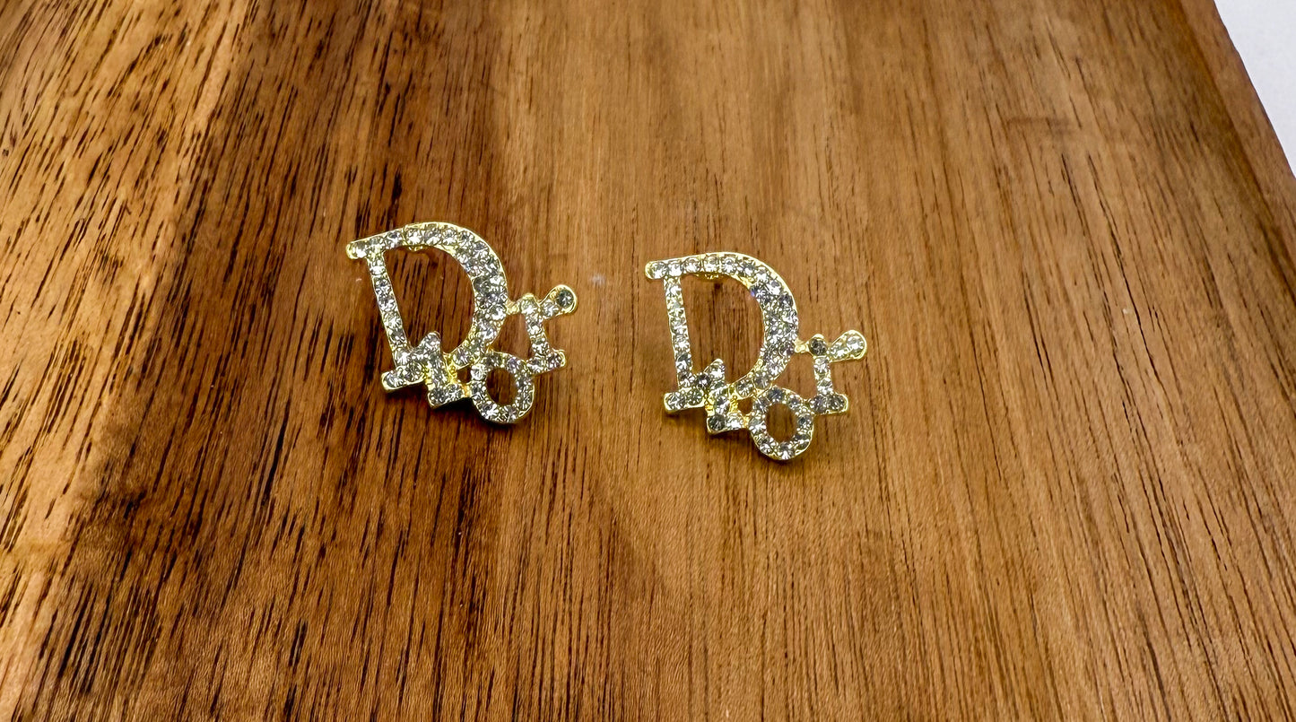 Dior Gold Stud Earrings
