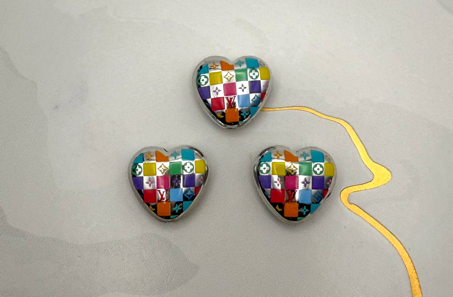 Designer Heart Shaped Acrylic DIY Beads