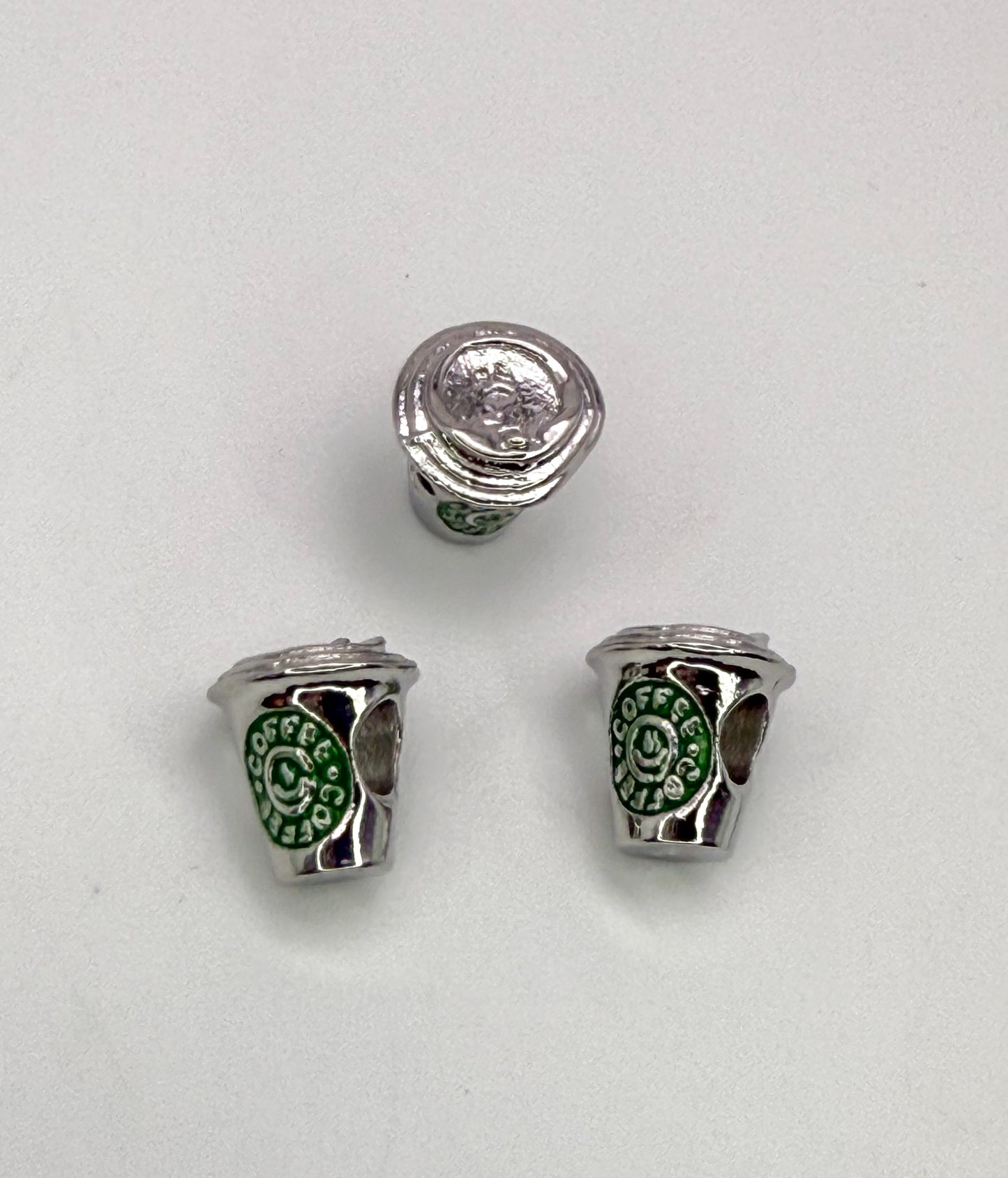 Silver Charm Bracelet DIY Charms-Coffee, Heart & Wings