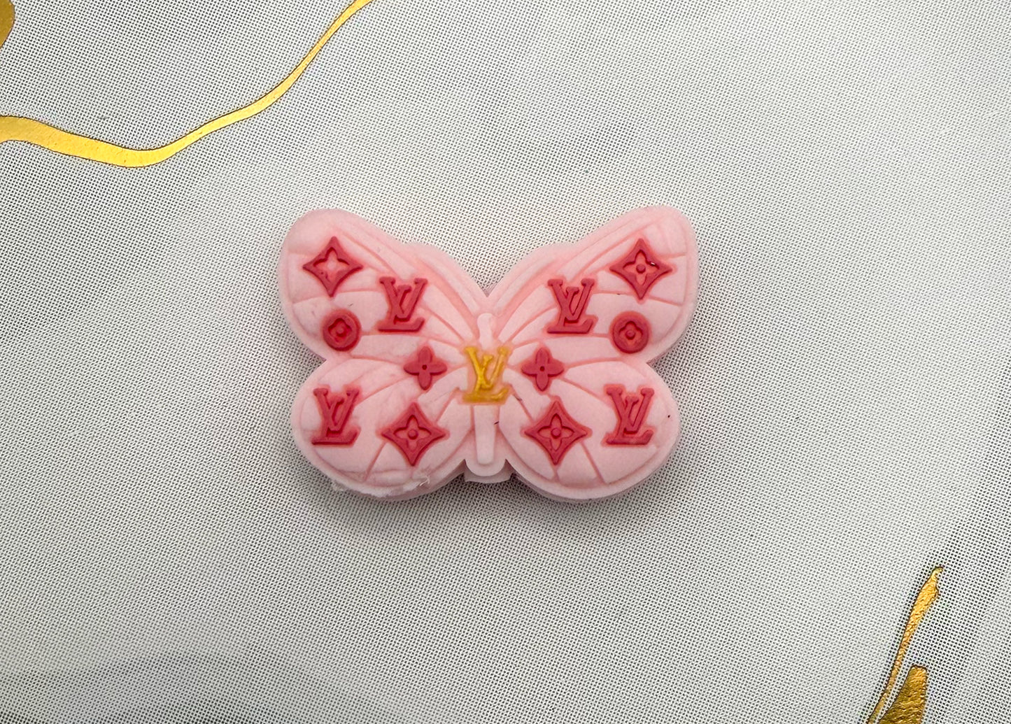 LV Designer Silicone Butterfly DIY Pen Focal Beads