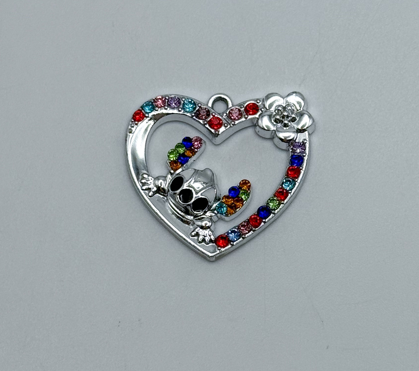 Silver Stitchy Heart DIY Pendants