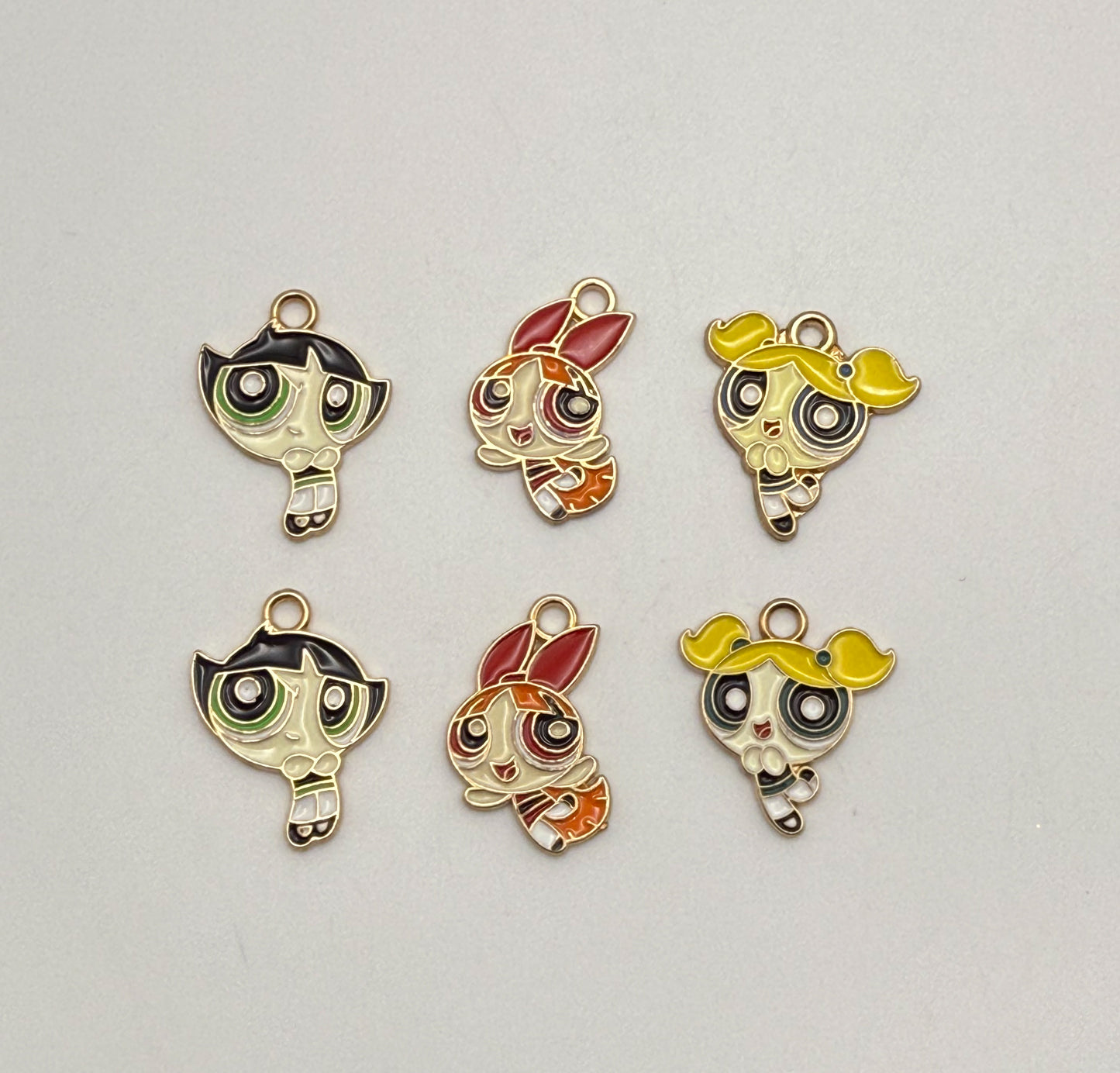 Power Puff Girls Gold DIY Charm Set