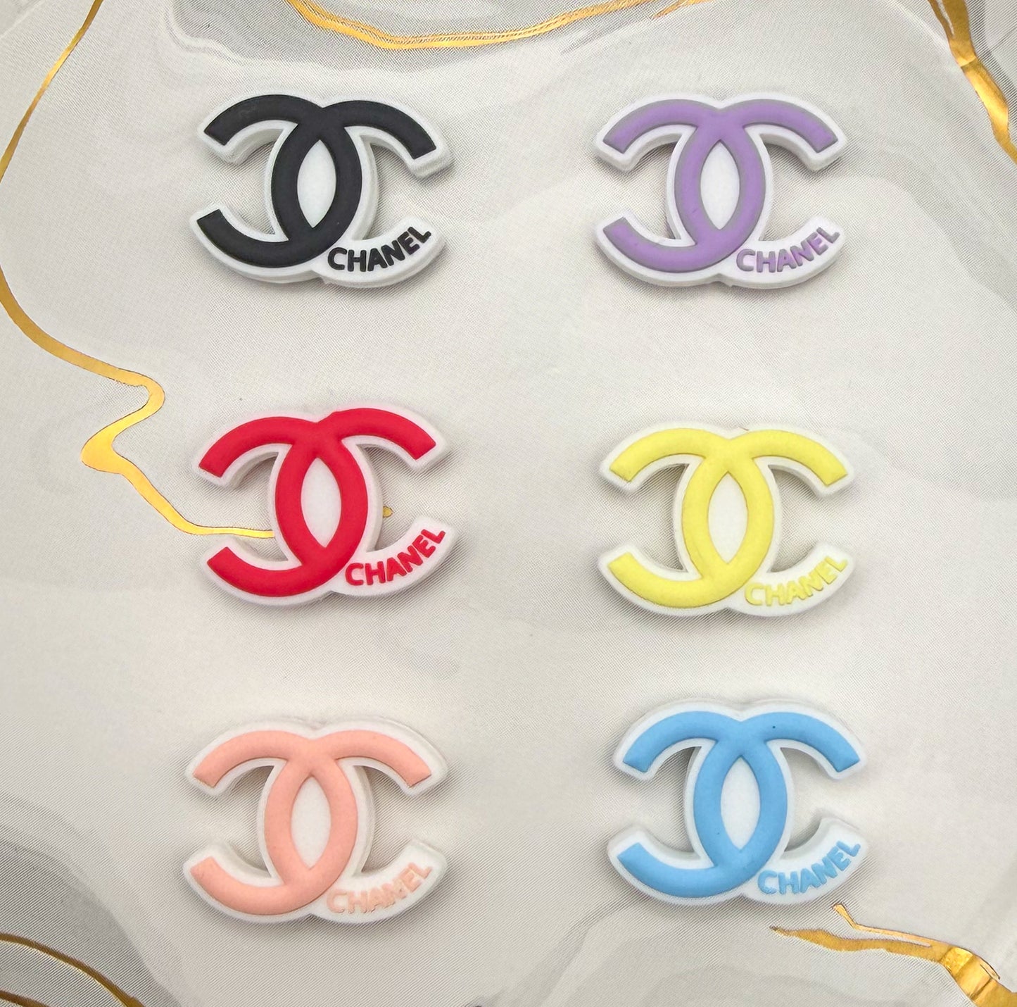 CC Logo Colorful Silicone DIY Pen Focal Beads