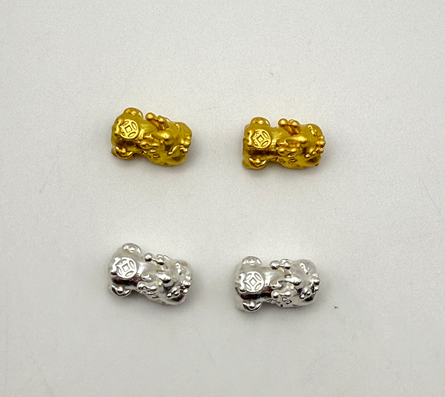 Gold & Silver Pixiu Spacer Charm 3D Bead