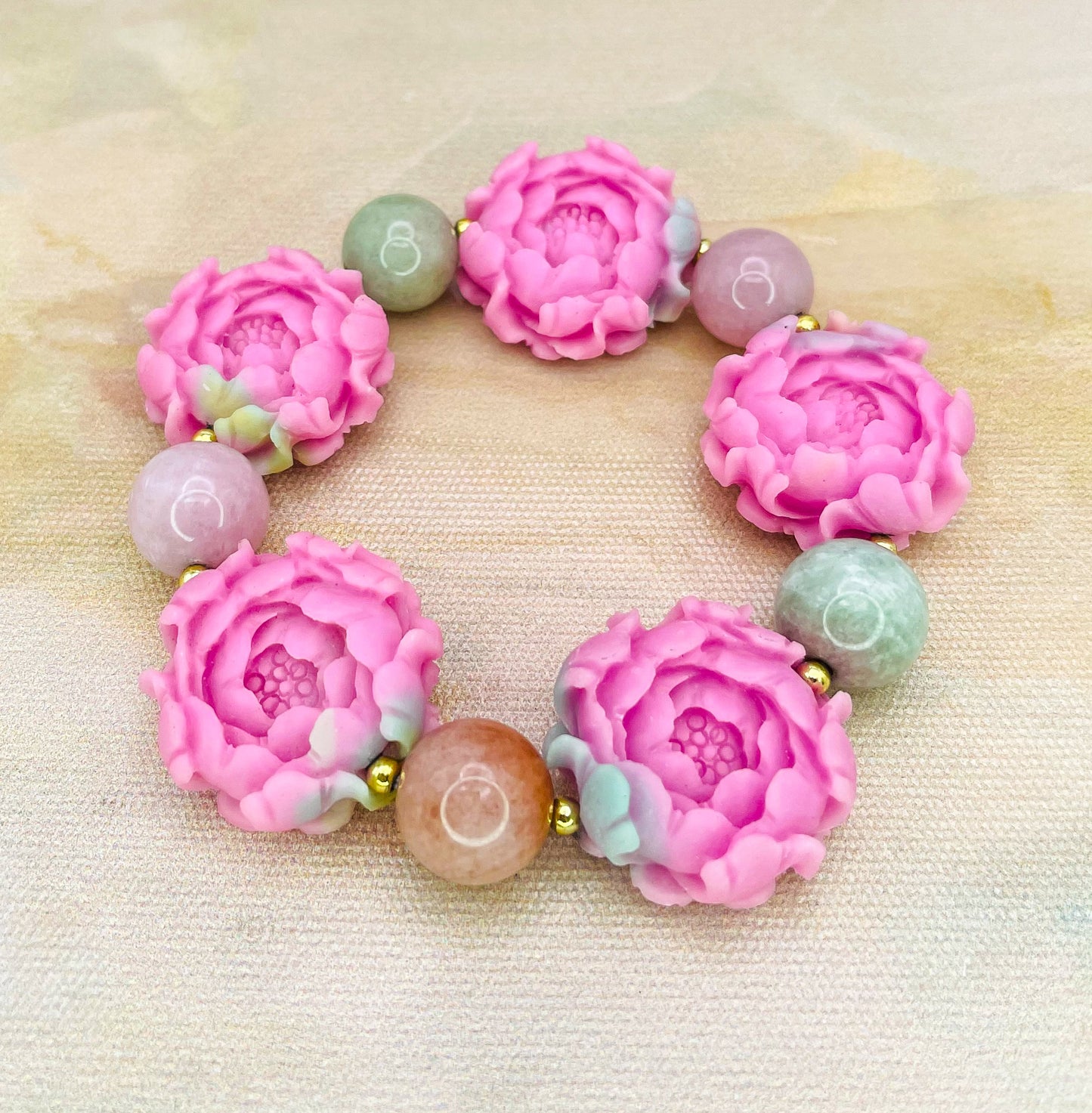 YanYuan Agate Powder Pressed Statement Bracelets