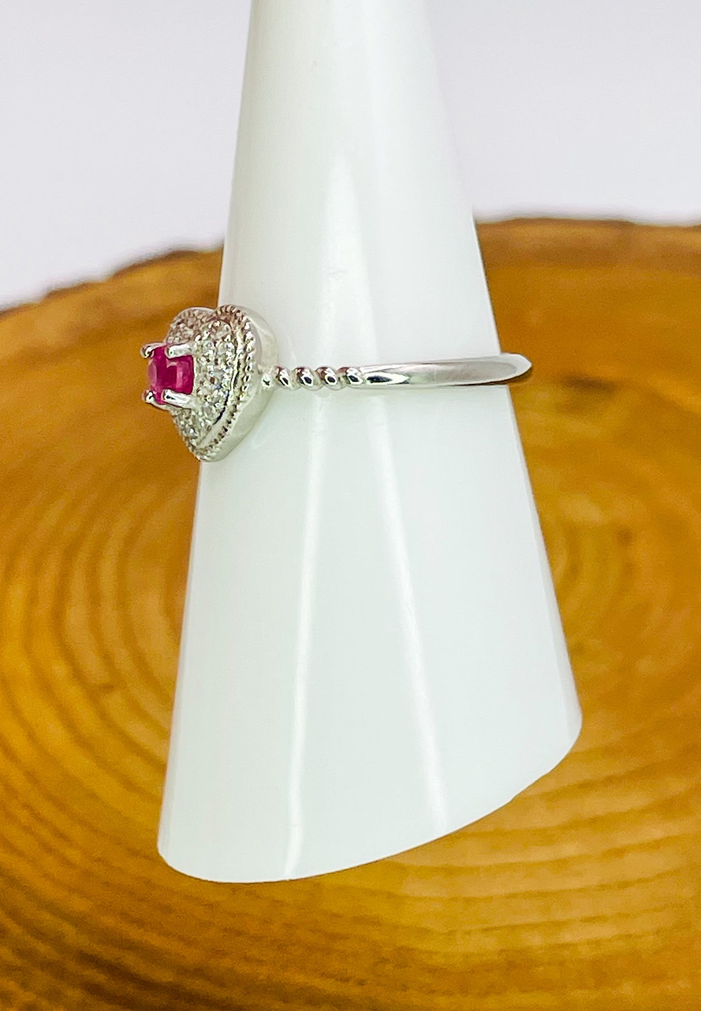 Sterling Silver S925 Natural Ruby Adjustable Rings