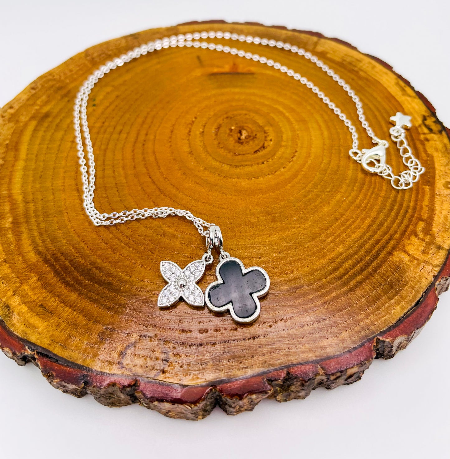 LV Black Clover Gold & Silver Adjustable Necklace