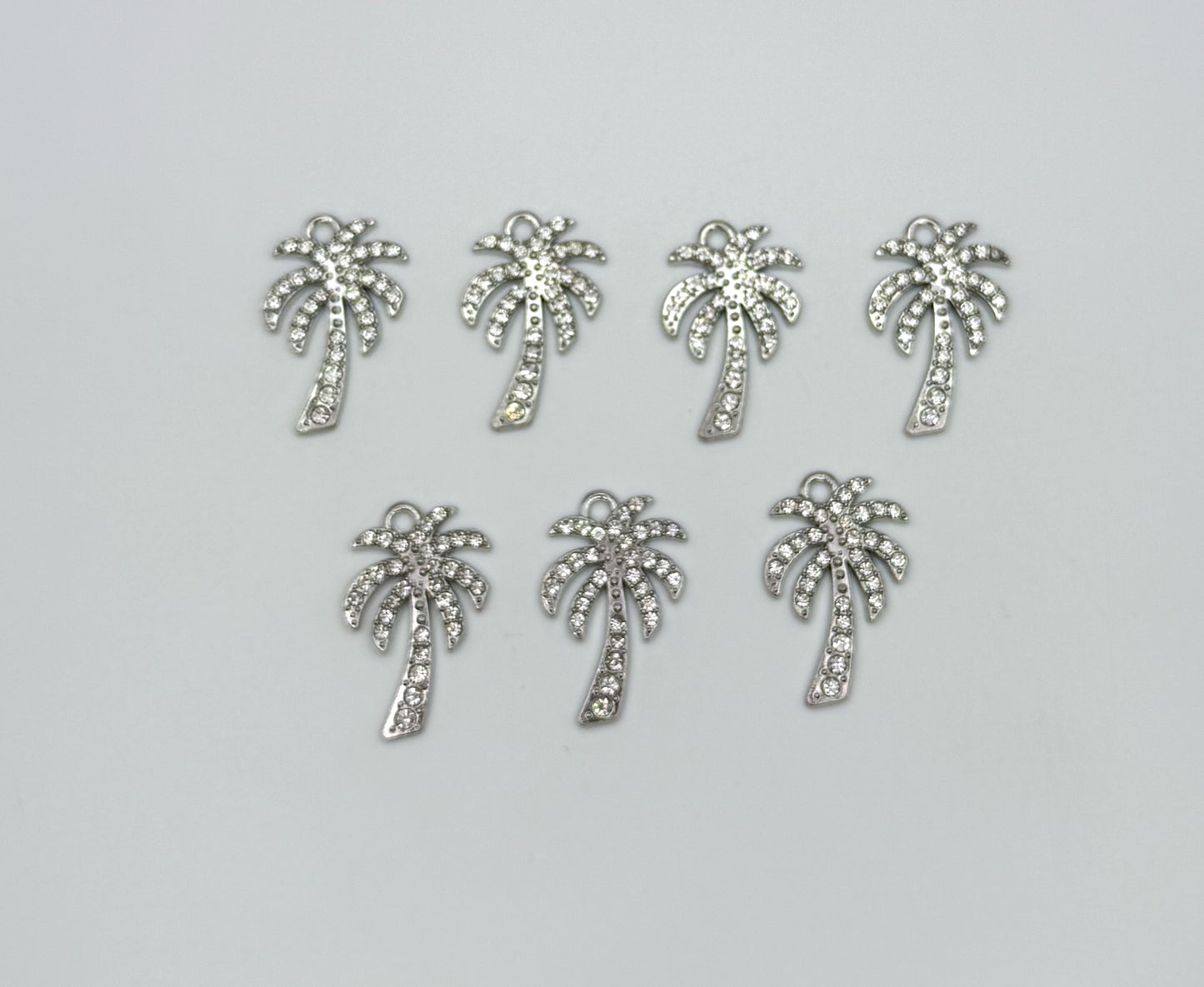 Silver Sparkling Palm Tree DIY Charms