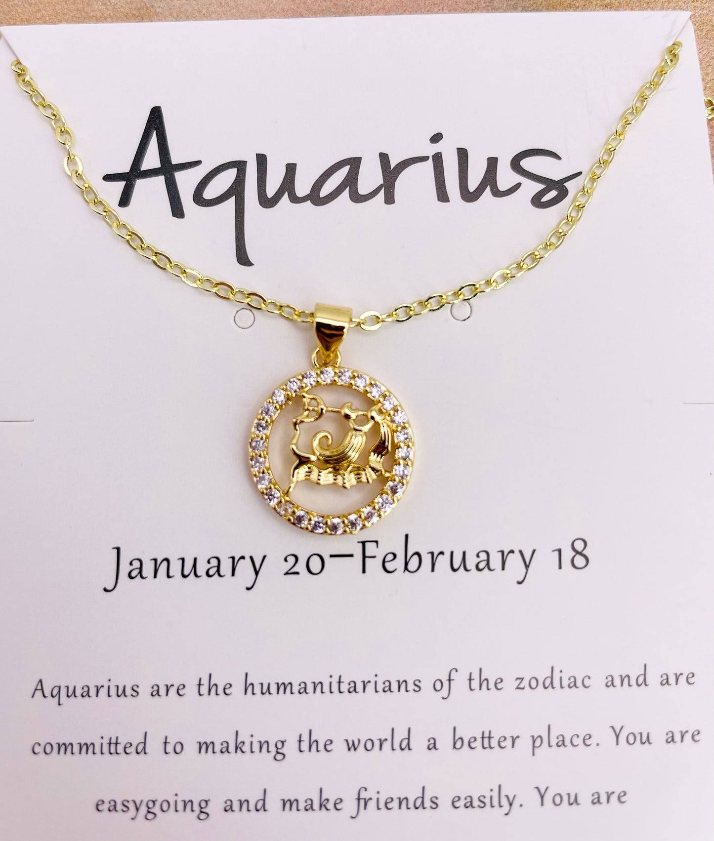 Zodiac Sign Bling Necklaces- S925 Sterling Silver or 14k Gold Overlay