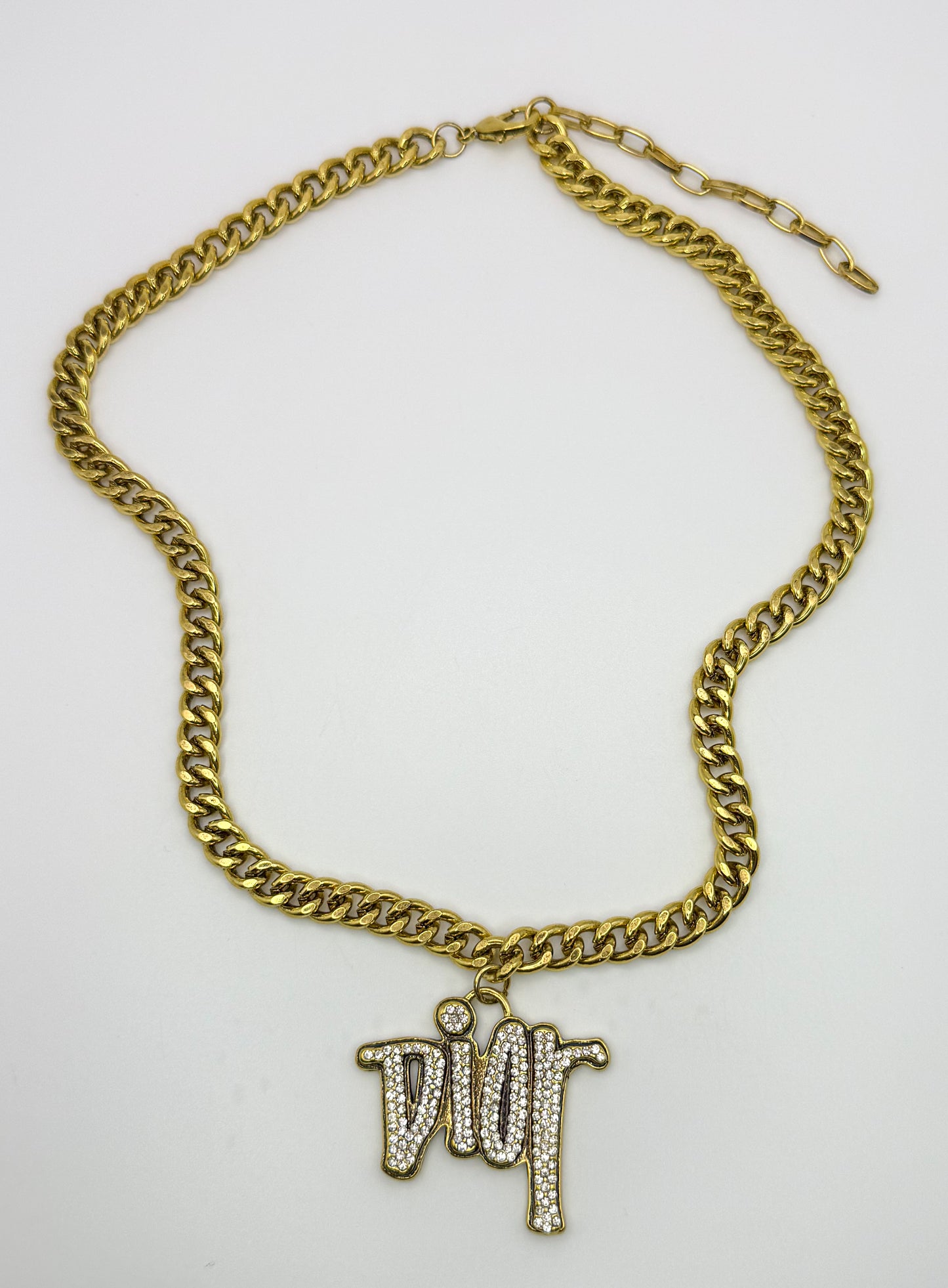 Gold DIOR Designer Pendant Cuban Necklaces