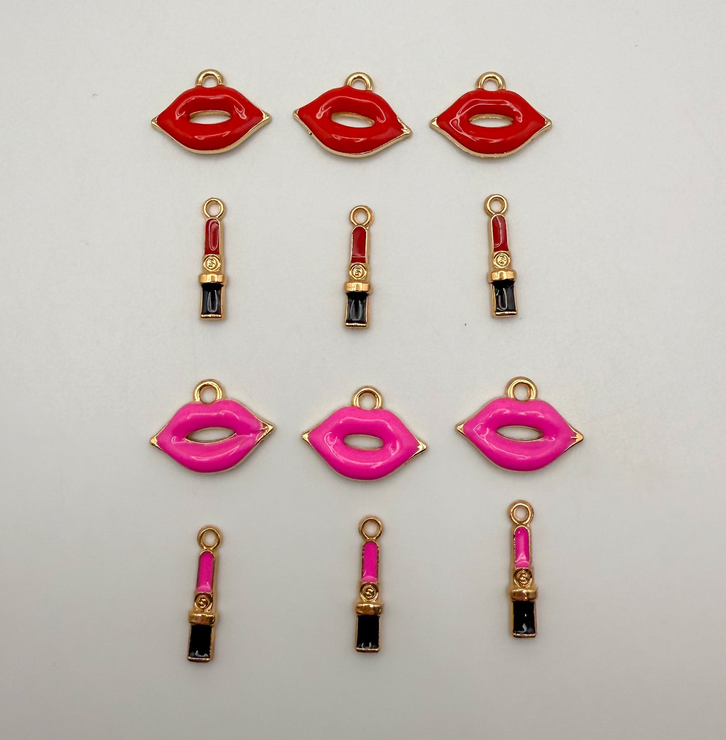 Gold Lips & Matching Lipsticks DIY Charm Mix