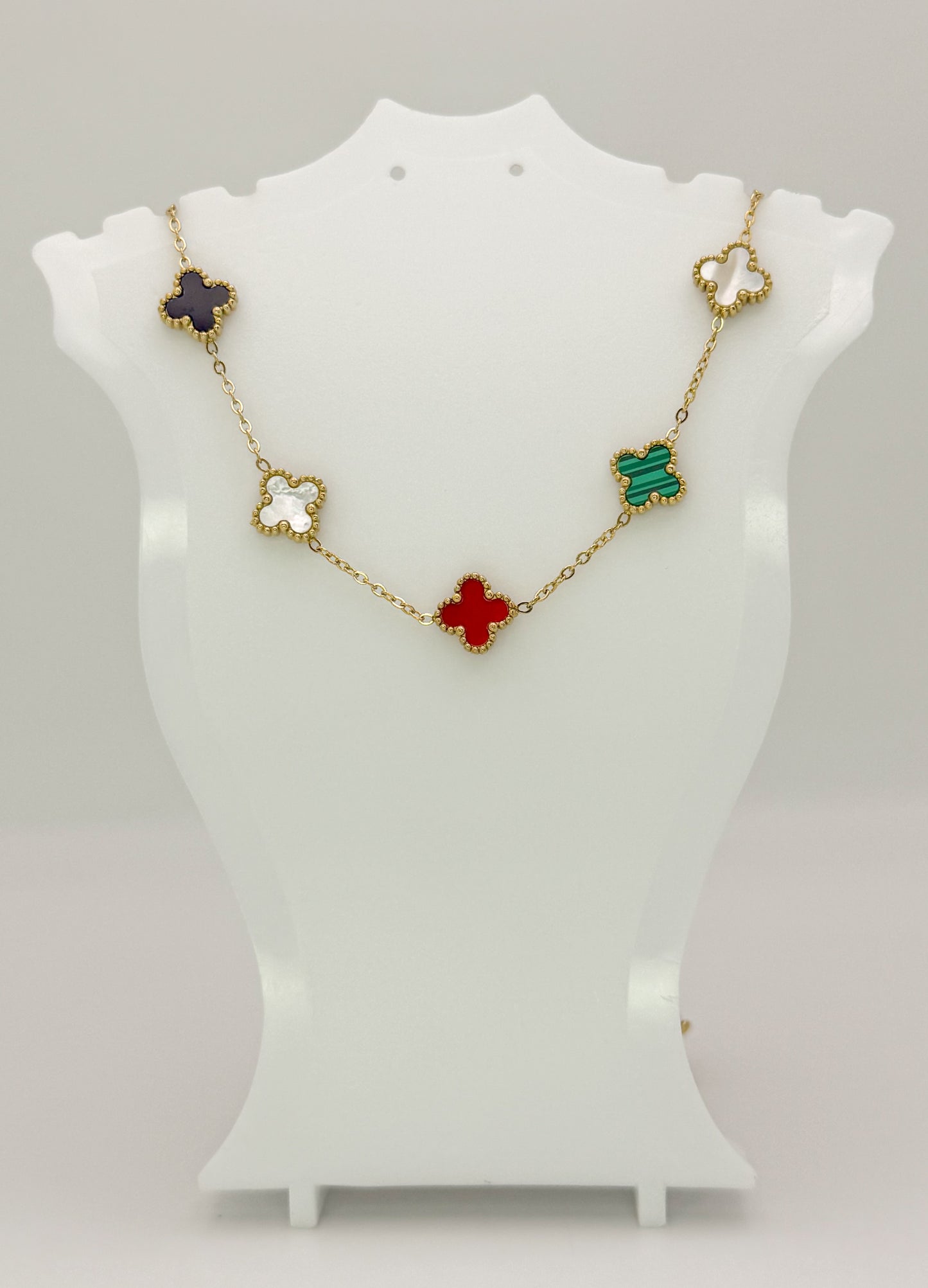 LV Multi Clover Gold Stainless Steel Adjustable Necklace