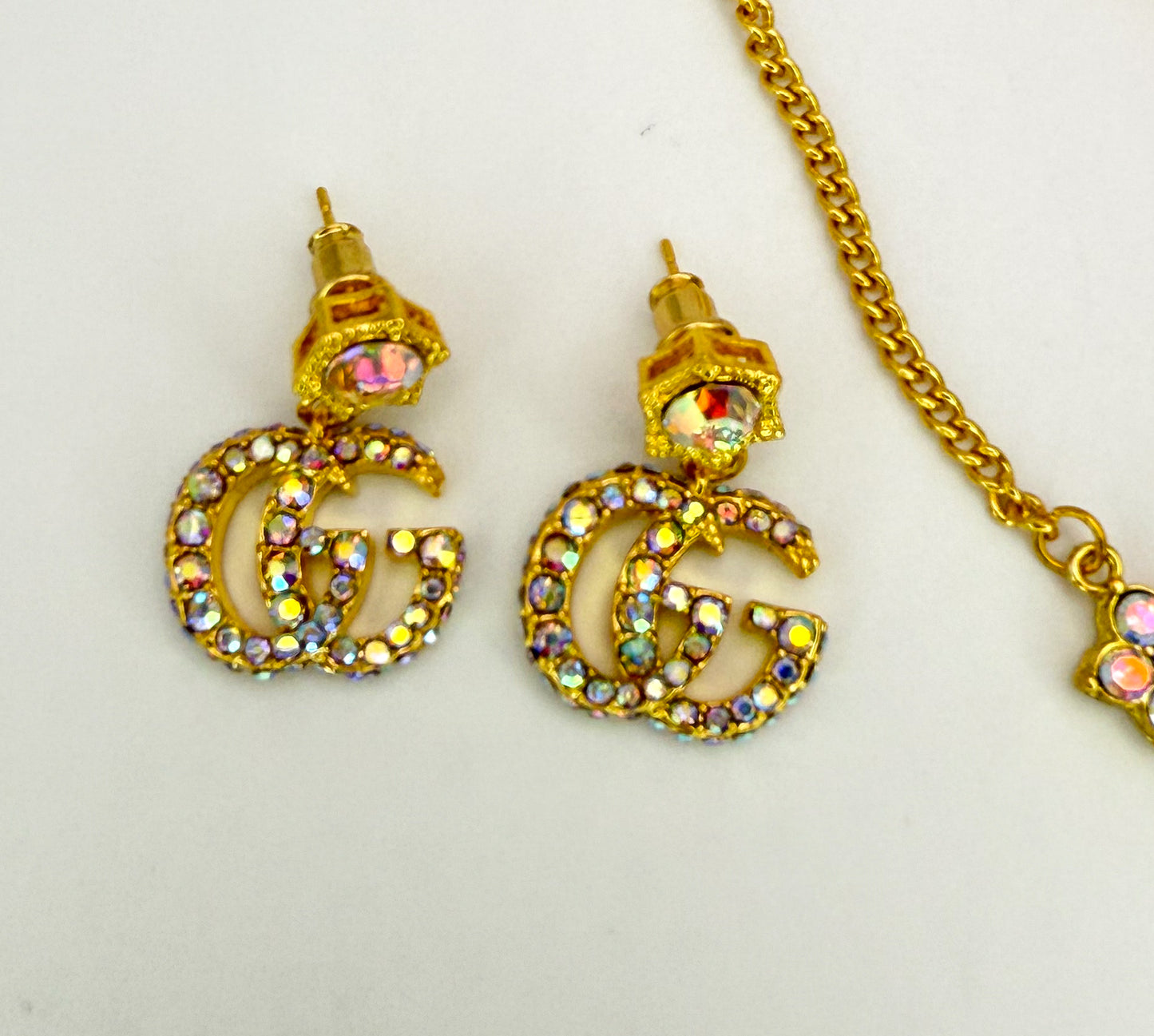 Gold GG Gucci Designer 3-piece Matching Jewelry Set
