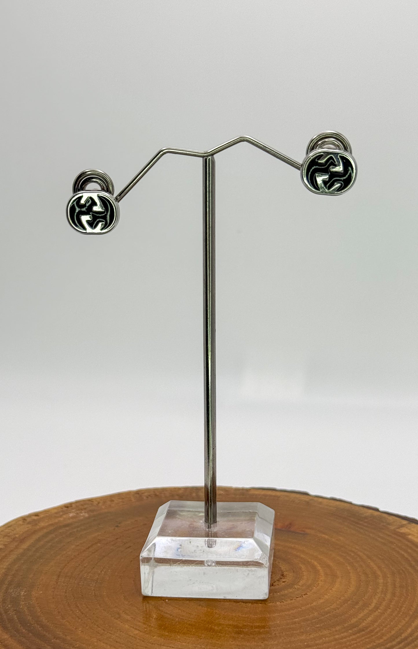 Silver GG Designer Stud Earrings