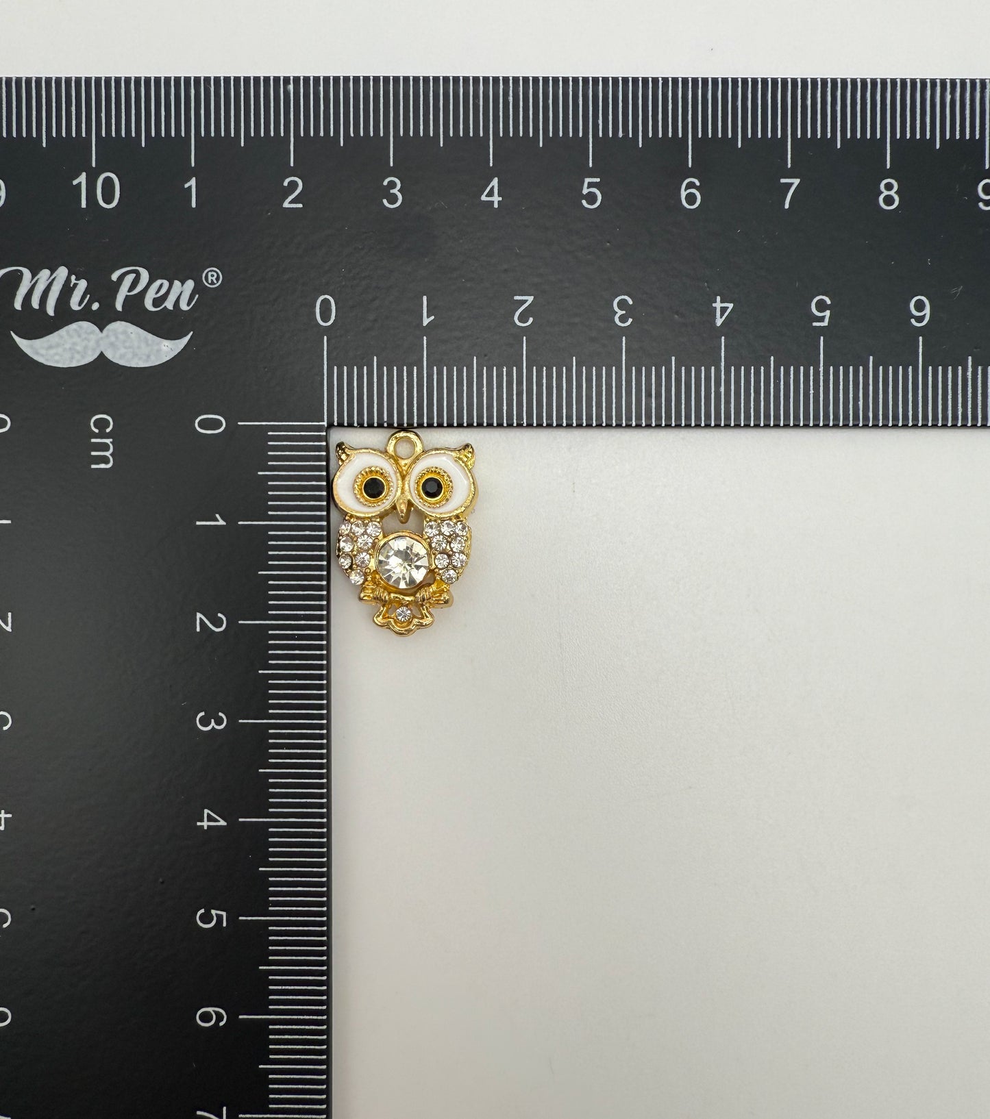 Sparkling Gold Owl DIY Metal Charm