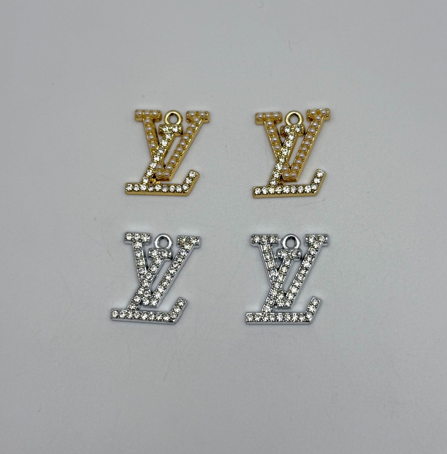 Gold & Silver LV Designer DIY Charm Pendants