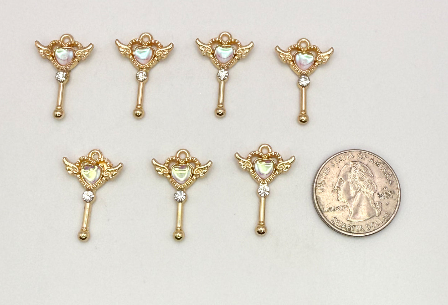 Gold Heart with Wings Wand DIY Charm-Sailor Moon Wand