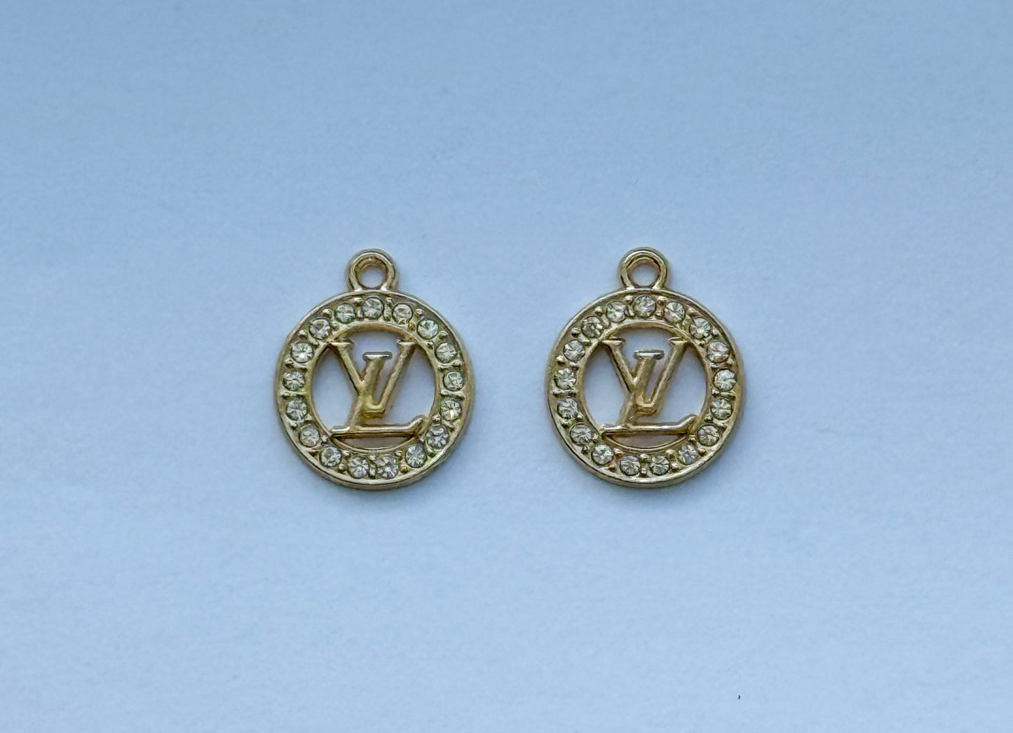 Small Round LV Gold DIY Metal Charms