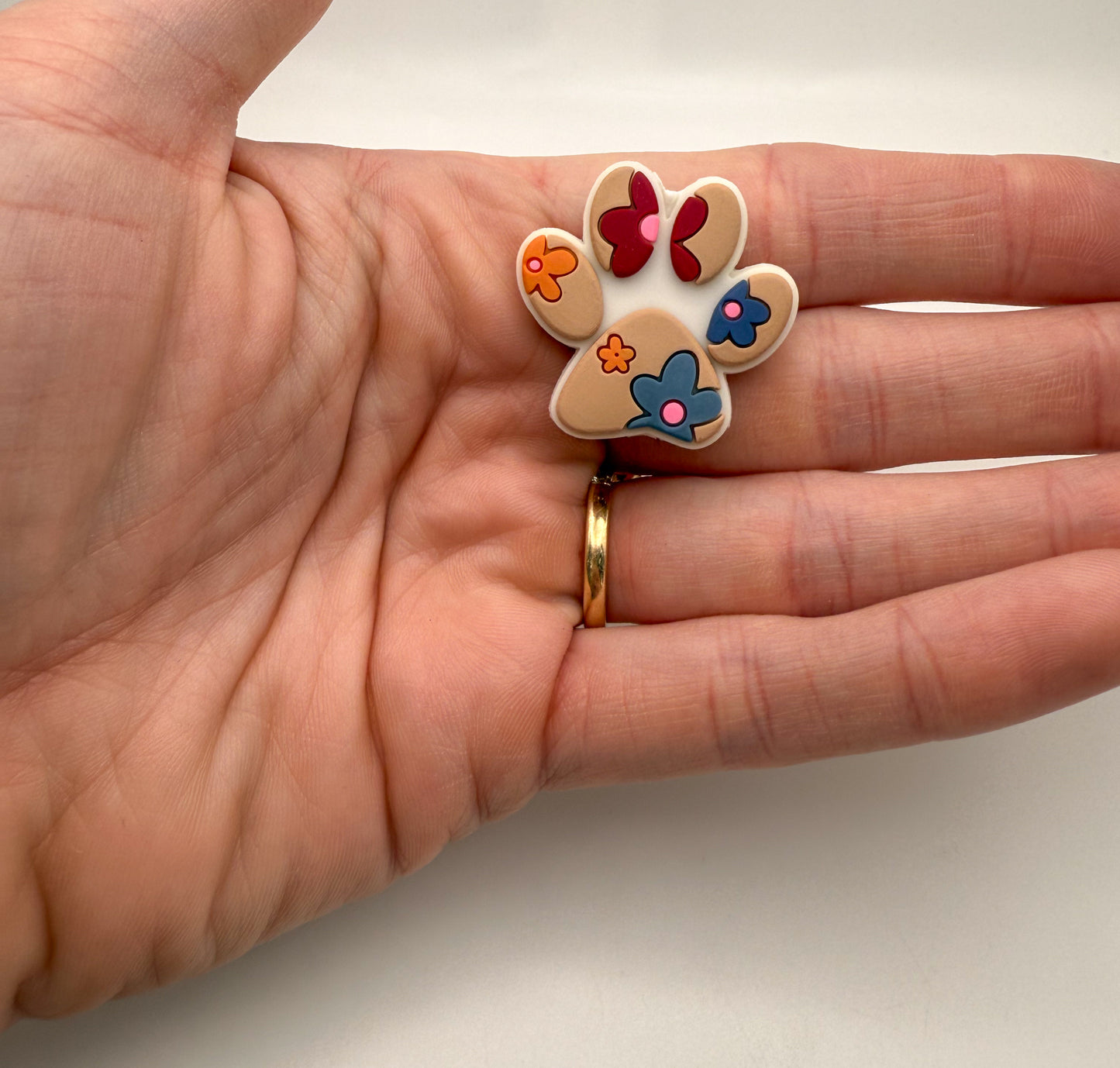 Silicone Printed Paw DIY Focal Beads