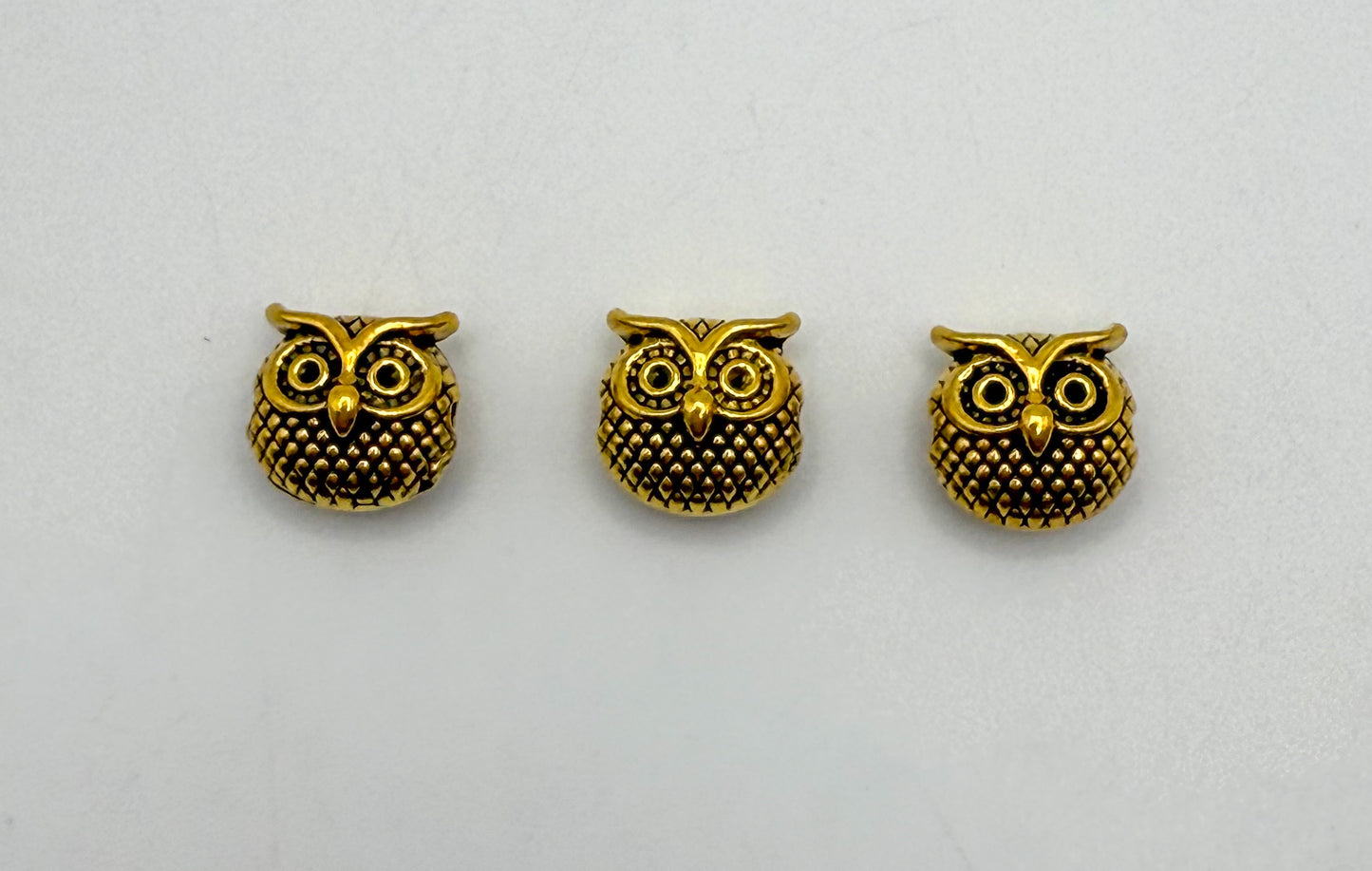 Gold & Silver Owl Spacer Charm Beads