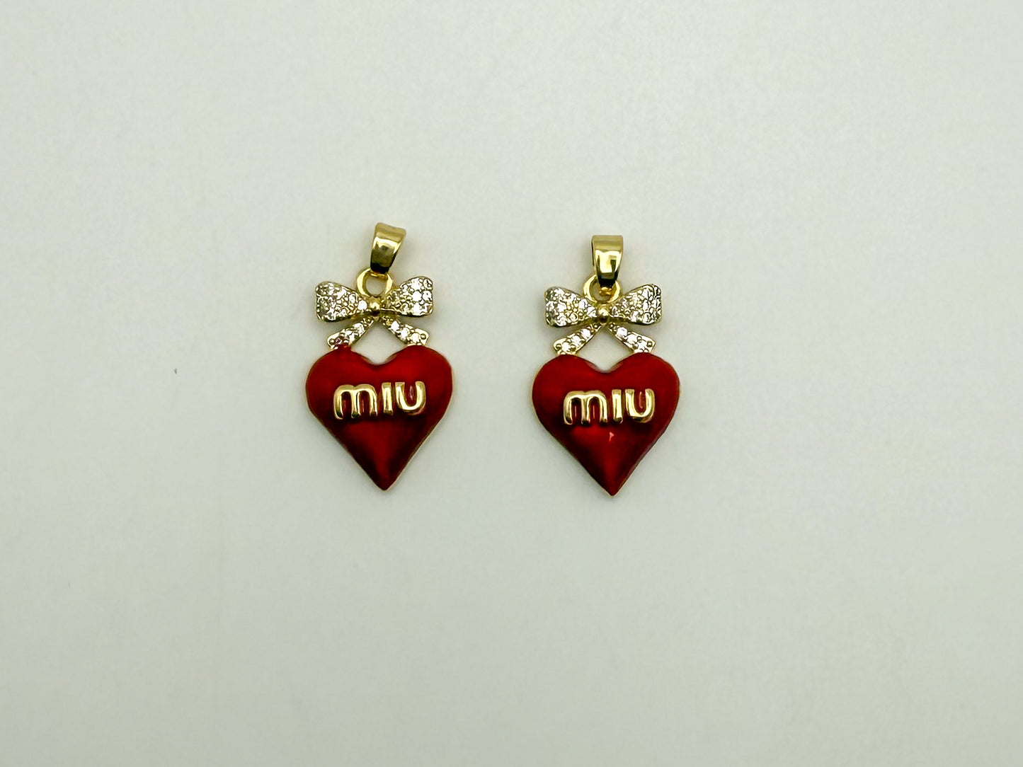 MIU MIU Designer Red Heart Pendant