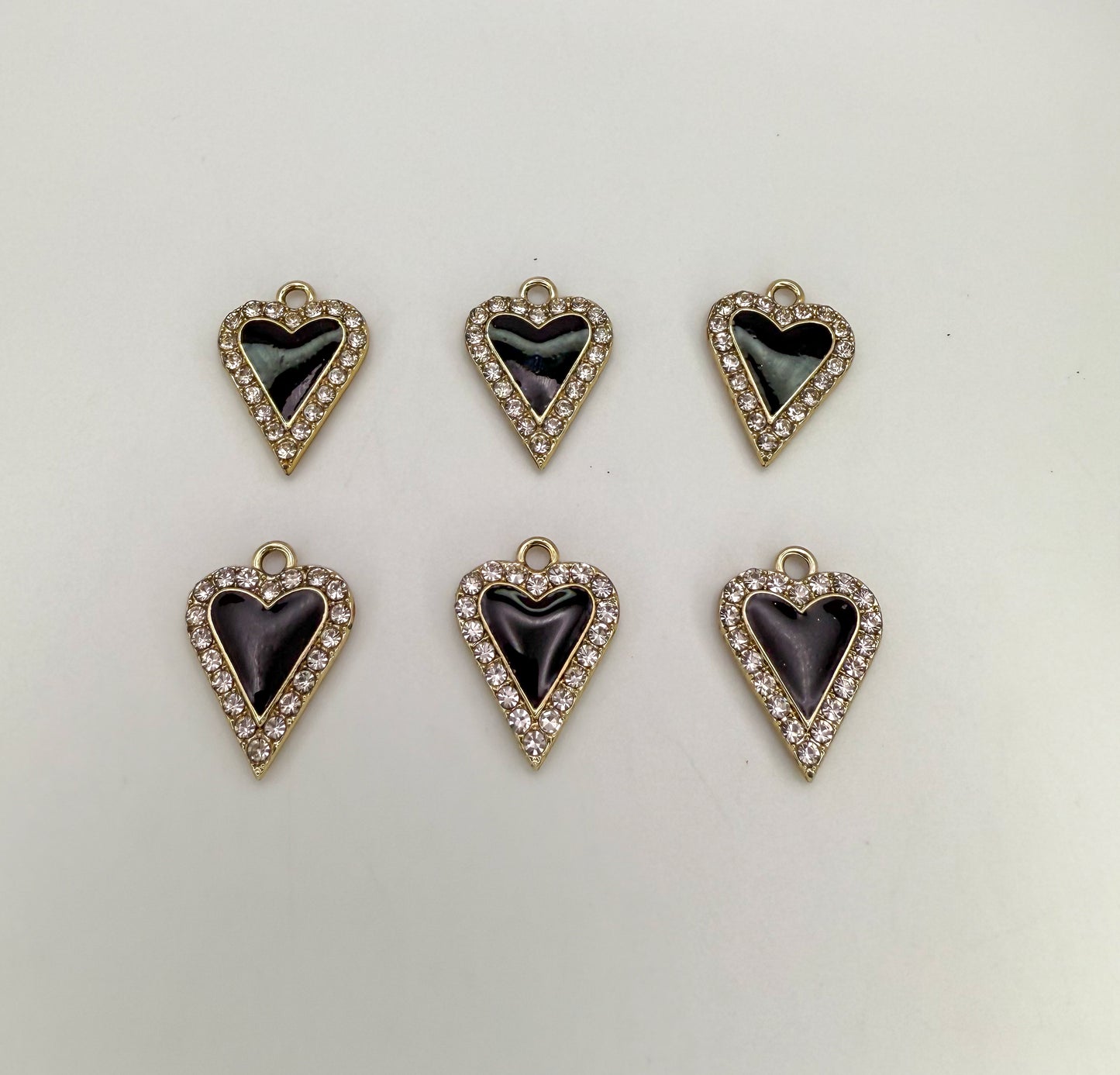 Black & Gold Heart DIY Charms