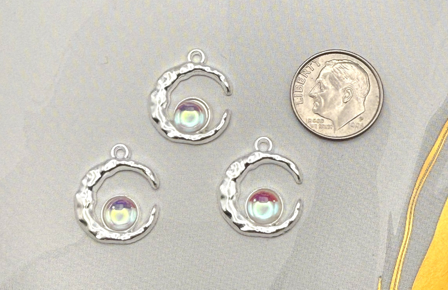 Silver Crescent Moon DIY Charm