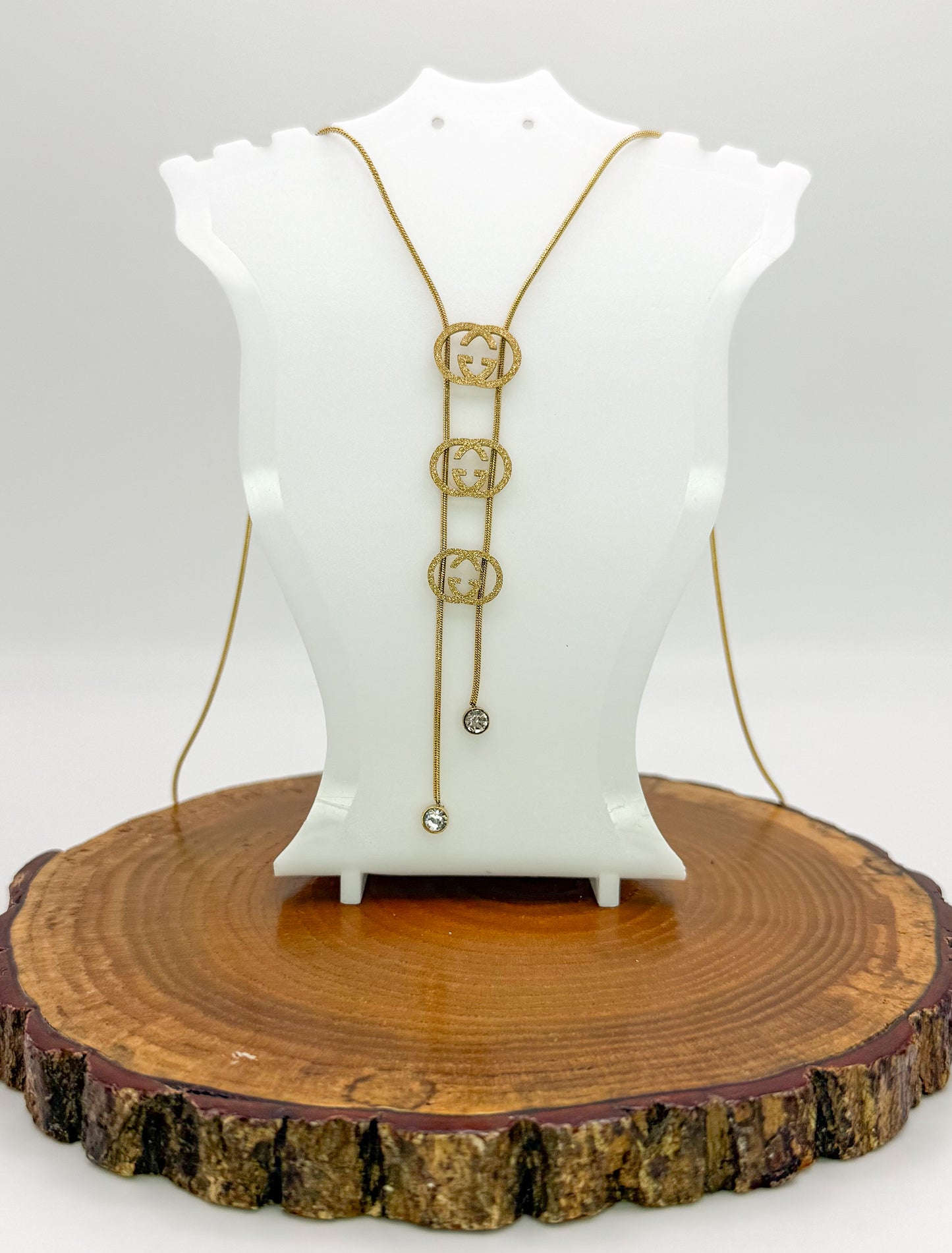 Long GG Designer Gold Necklace