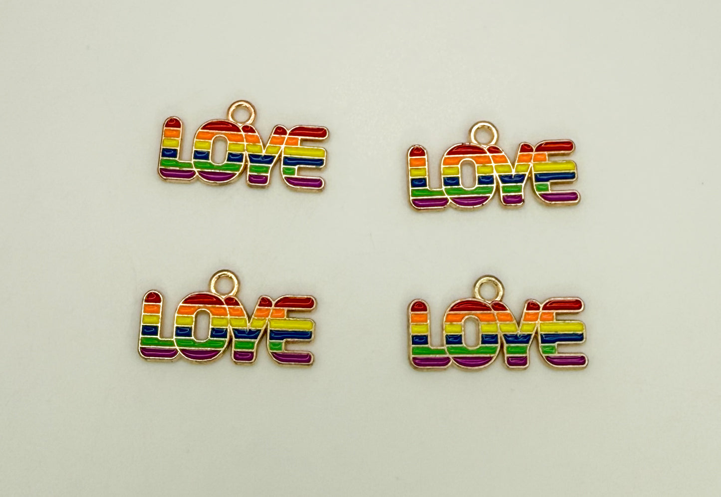 Colorful LOVE DIY Gold Metal Charms