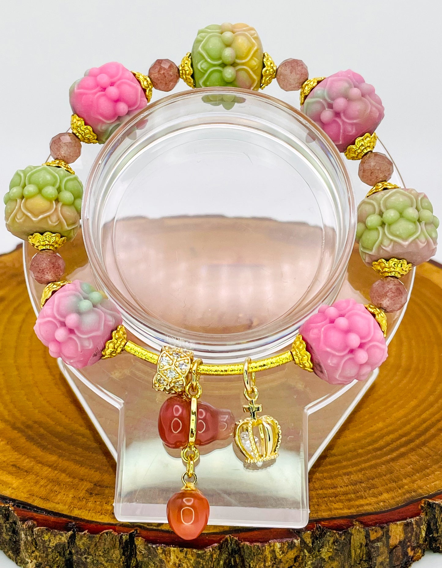 YanYuan Agate Powder Pressed Statement Bracelets