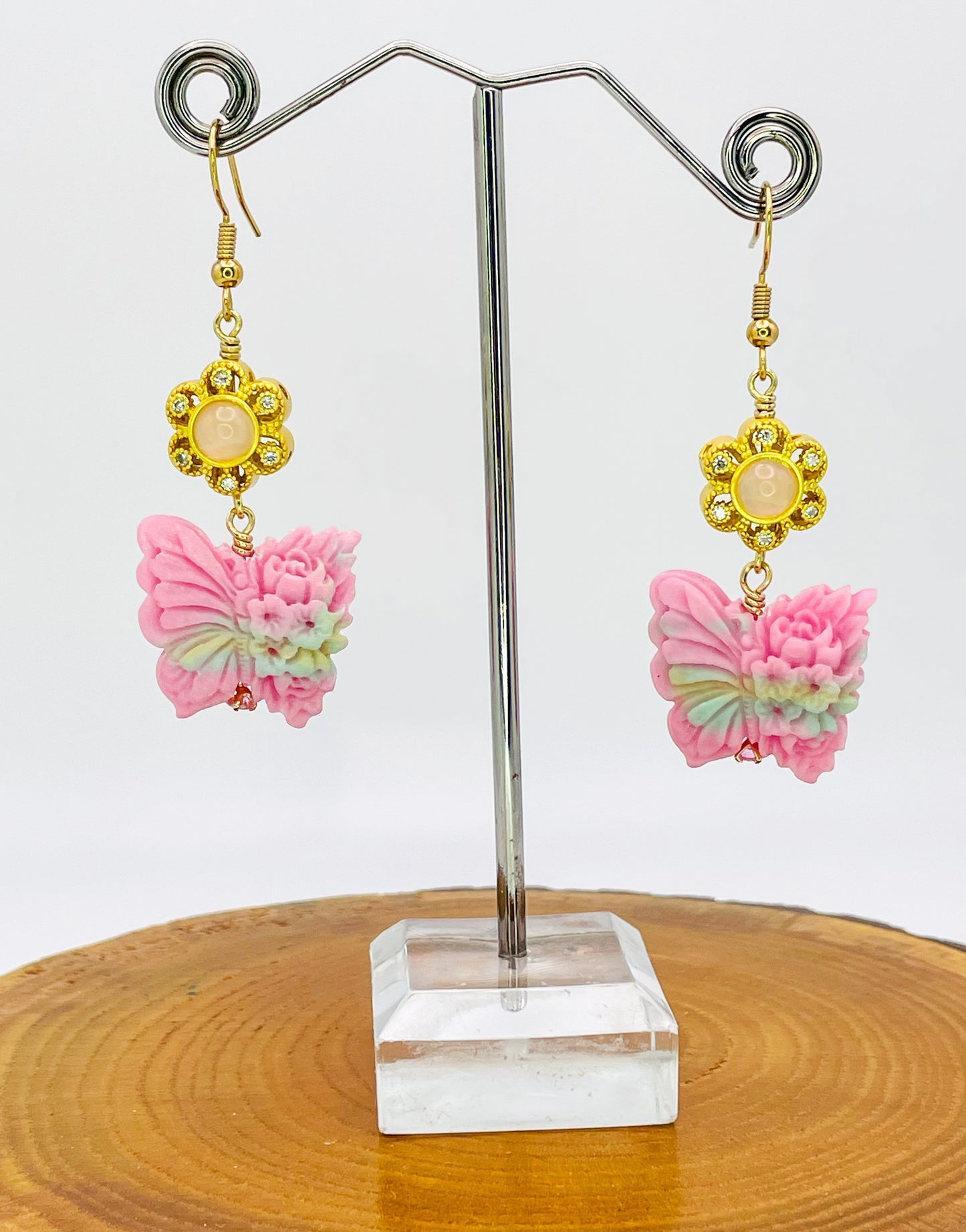 Pressed YanYuan Agate Statement Earrings
