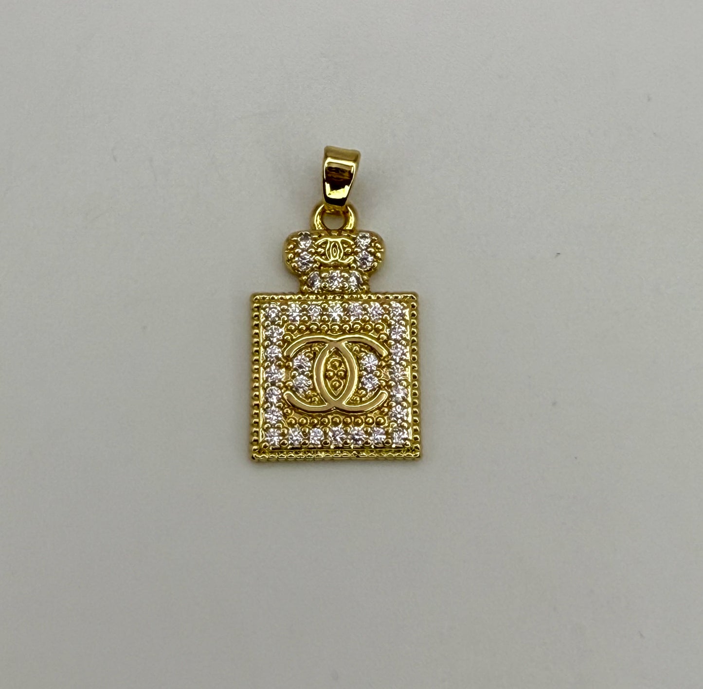 High Quality Gold and Silver CC Perfume Bottle DIY Charm Pendants
