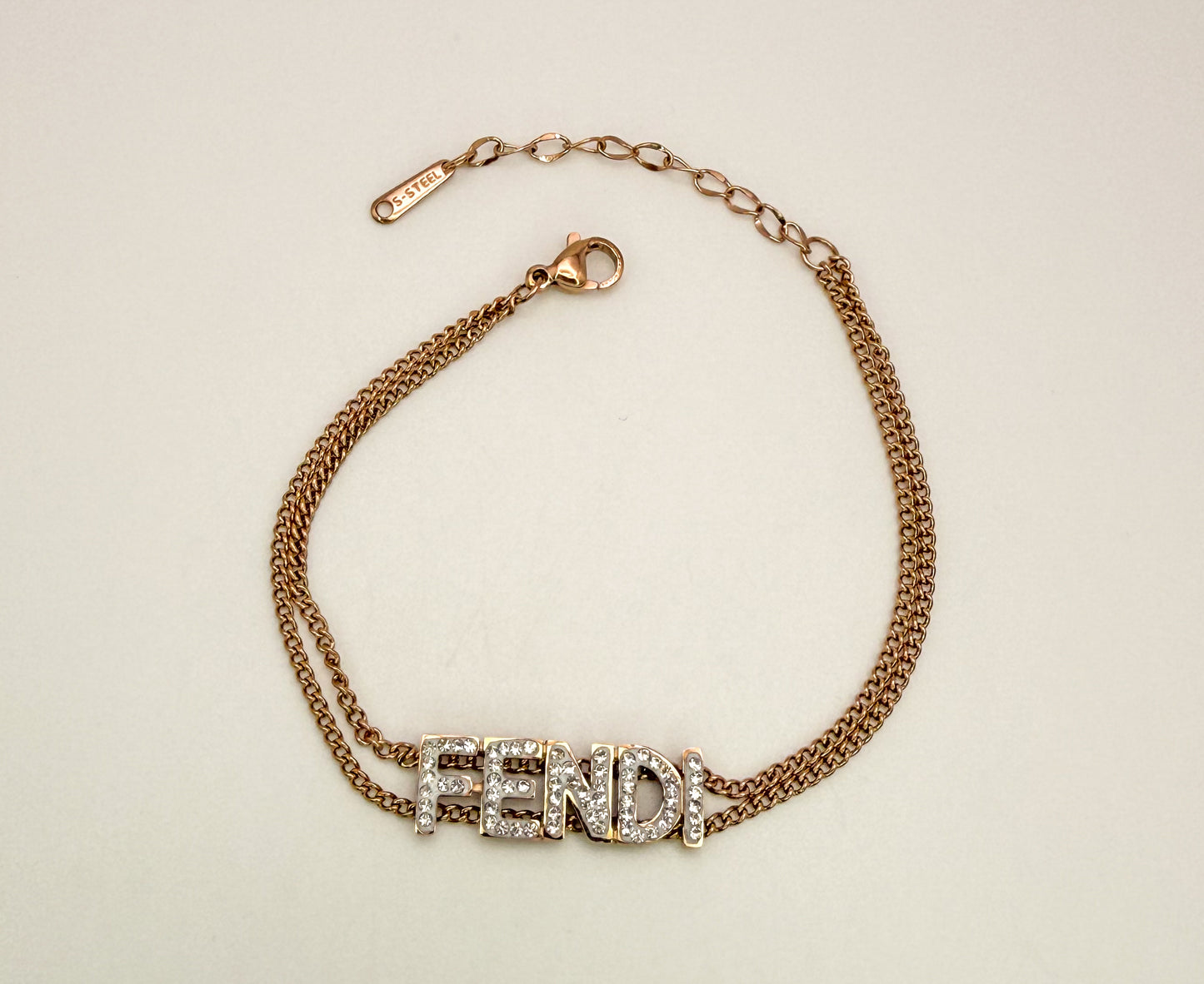 Rose Gold Fendi Designer Adjustable Bracelet