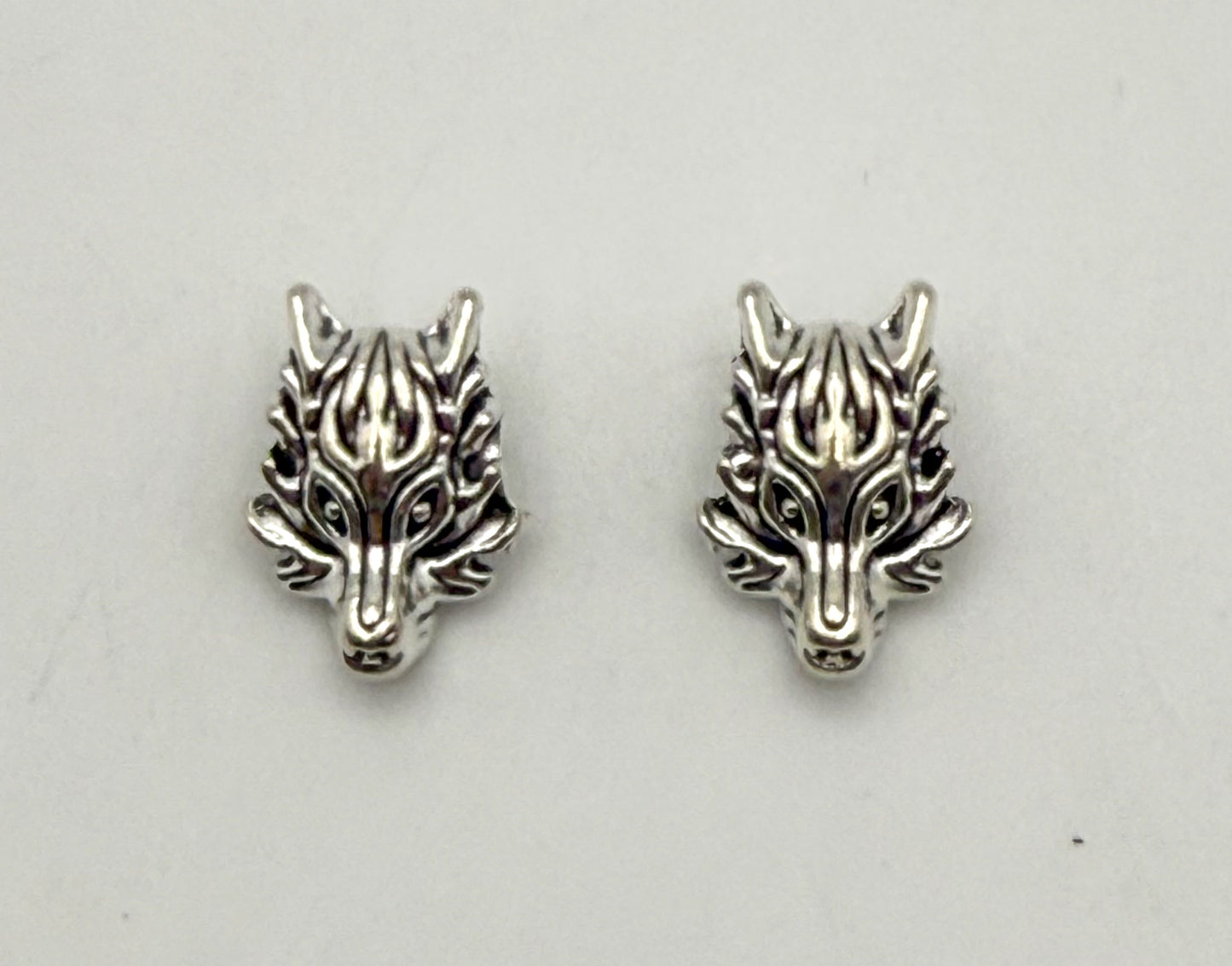 Wolf Head Gold & Silver Spacer Charm Beads