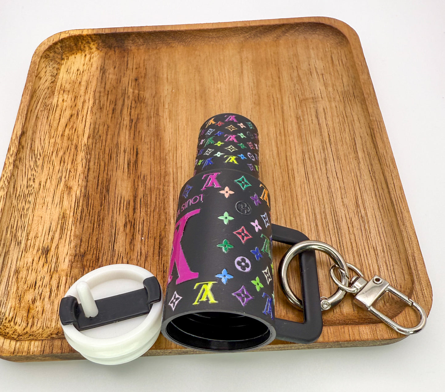 Designer Lipstick Holder Tumbler Cup Key Chain- LV, CC