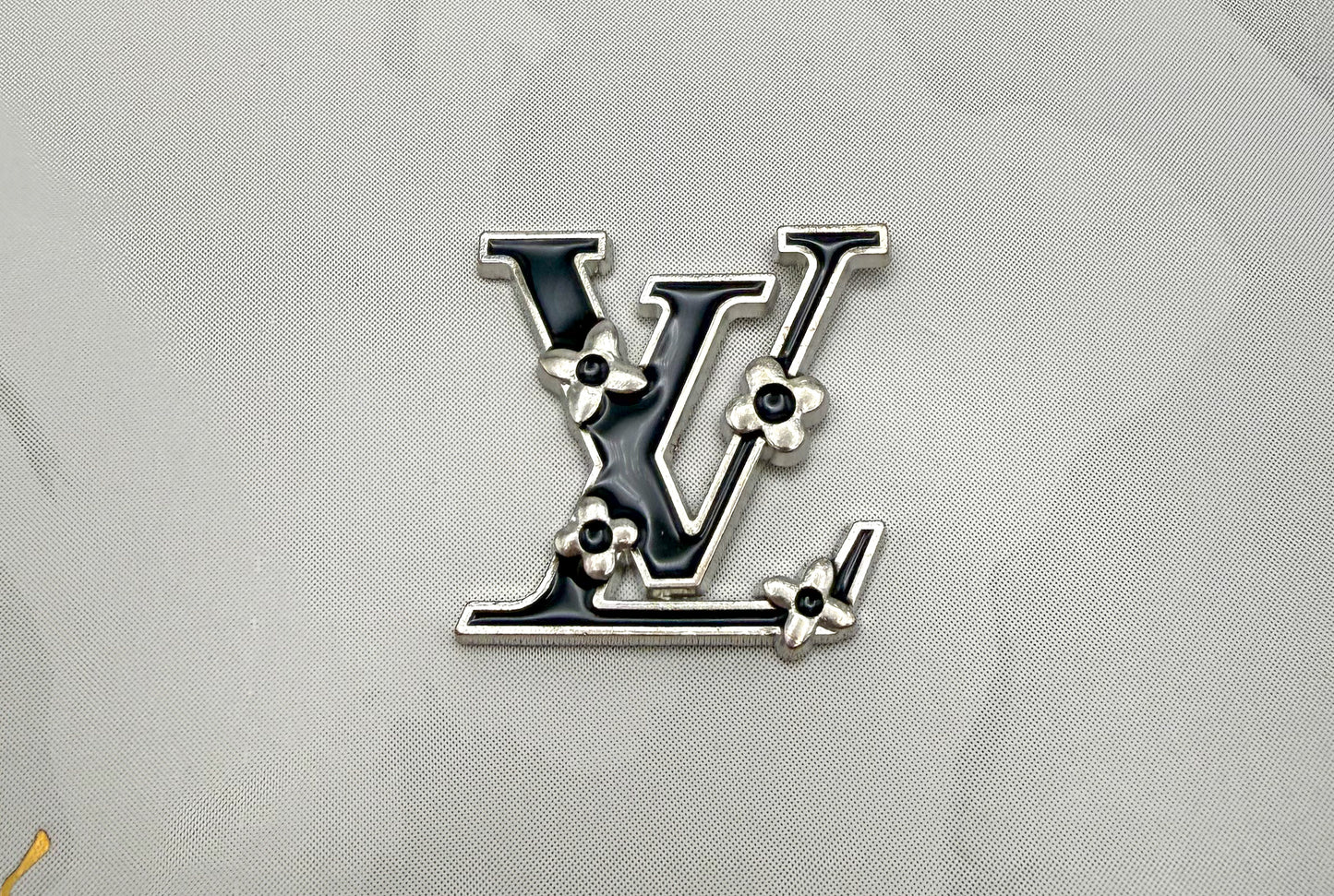 Silver Black Enamel LV DIY Metal Charm